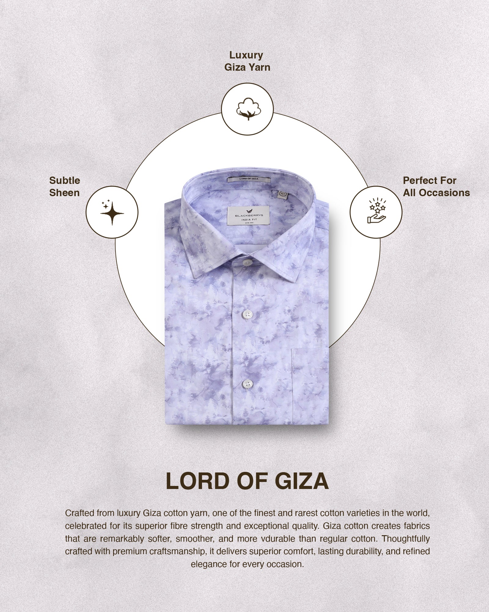 Lavender Abstract Printed Shirt - Piano