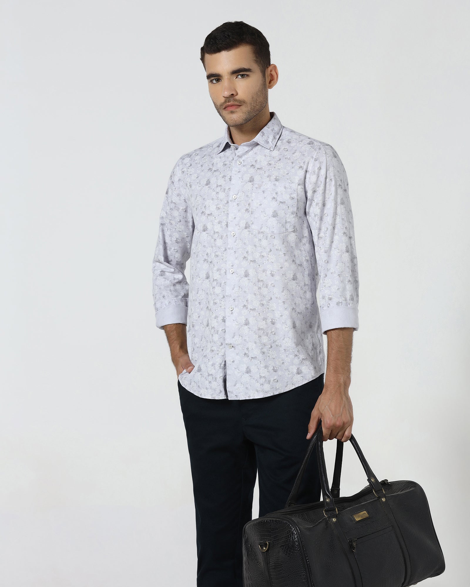 Lavender Printed Shirt - Rasol