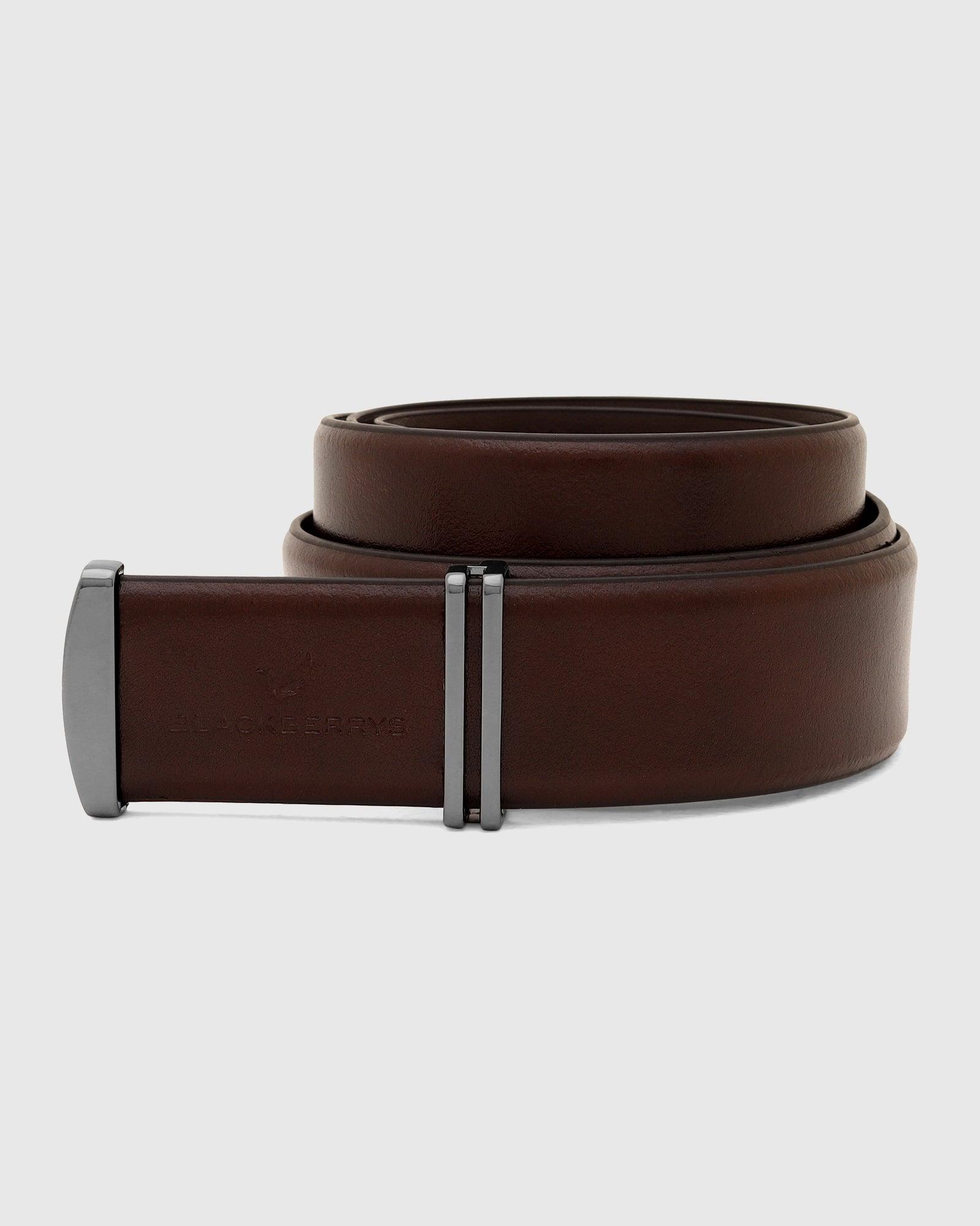 Leather Brown Solid Belt - New Philip - Blackberrys