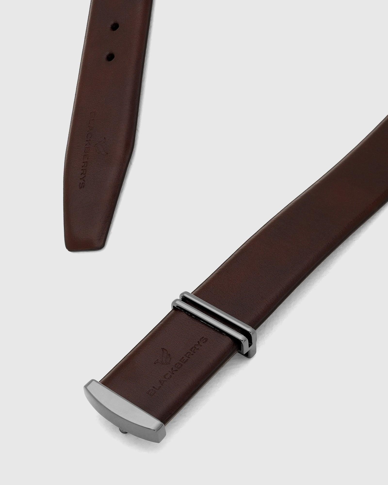 Leather Brown Solid Belt - New Philip - Blackberrys