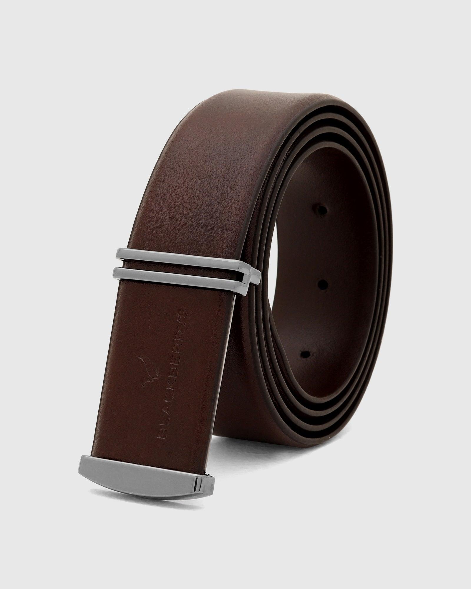 Leather Brown Solid Belt - New Philip - Blackberrys