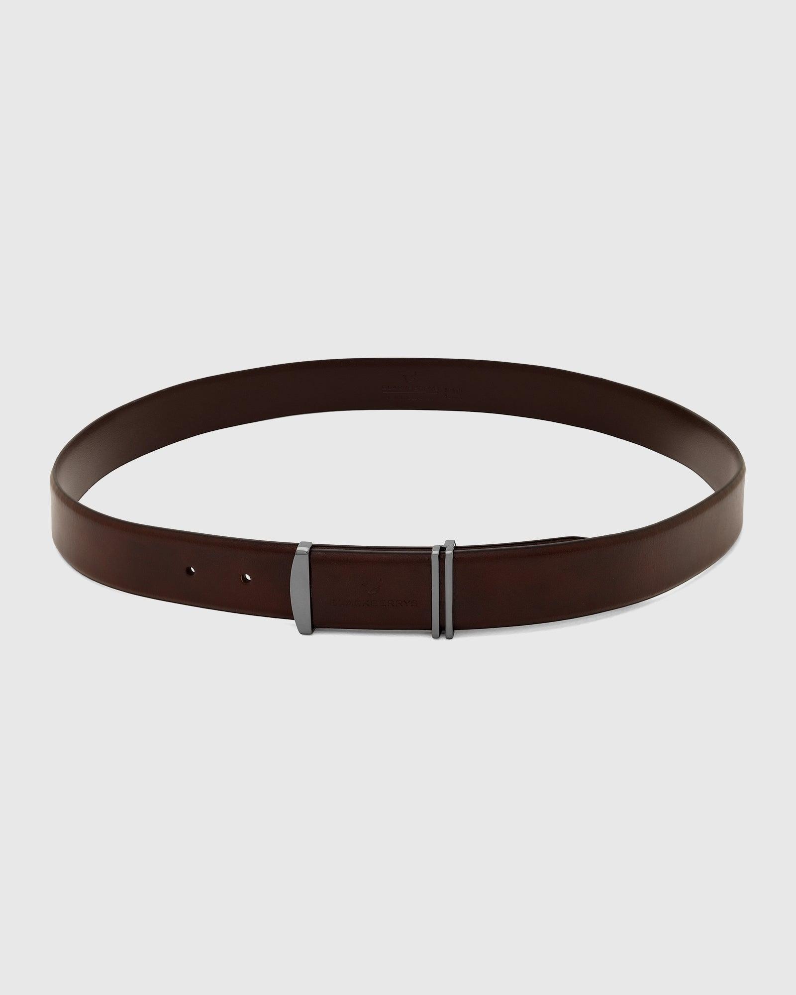 Leather Brown Solid Belt - New Philip - Blackberrys