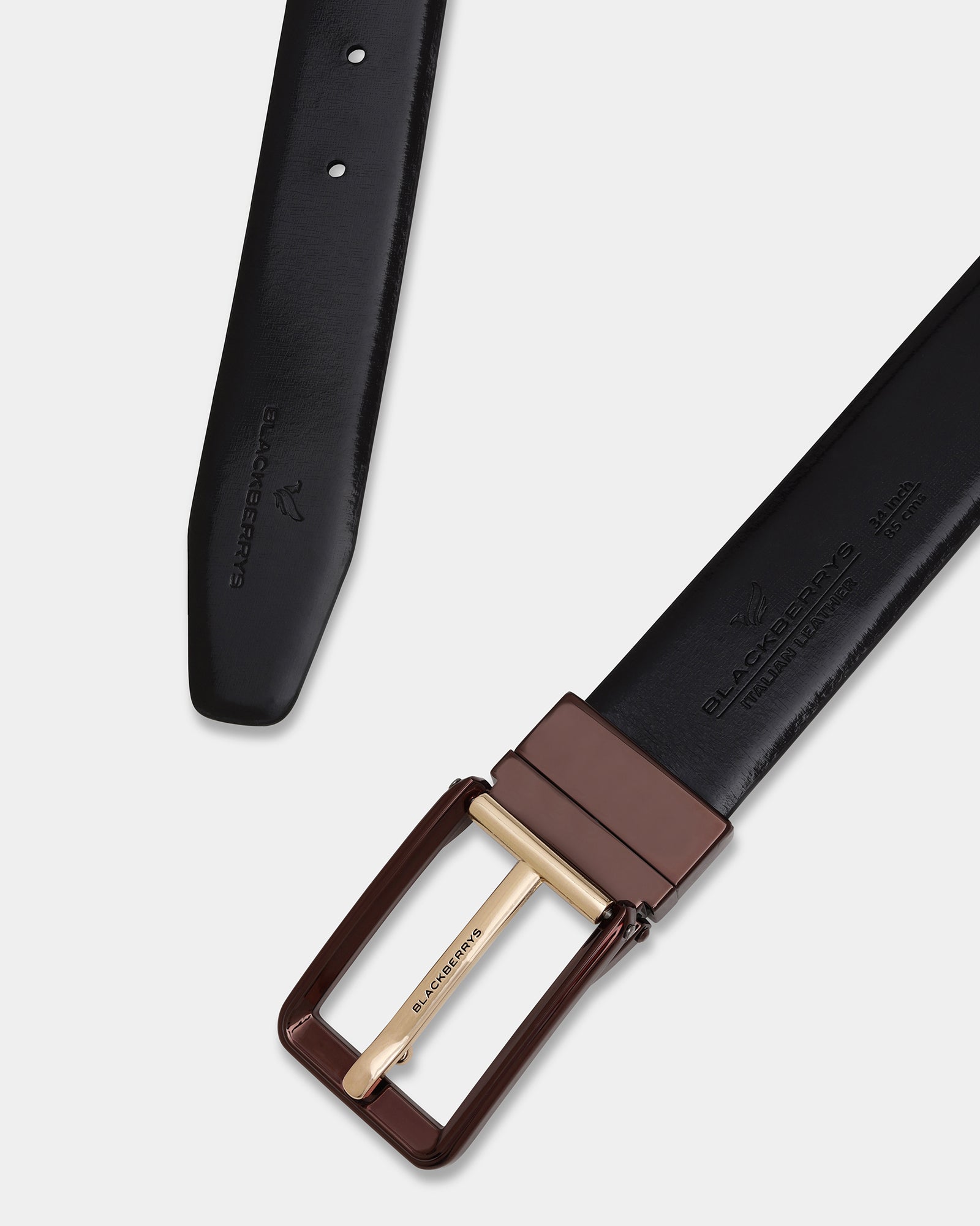 Leather Reversible Black & Brown Solid Belt - Ashdown