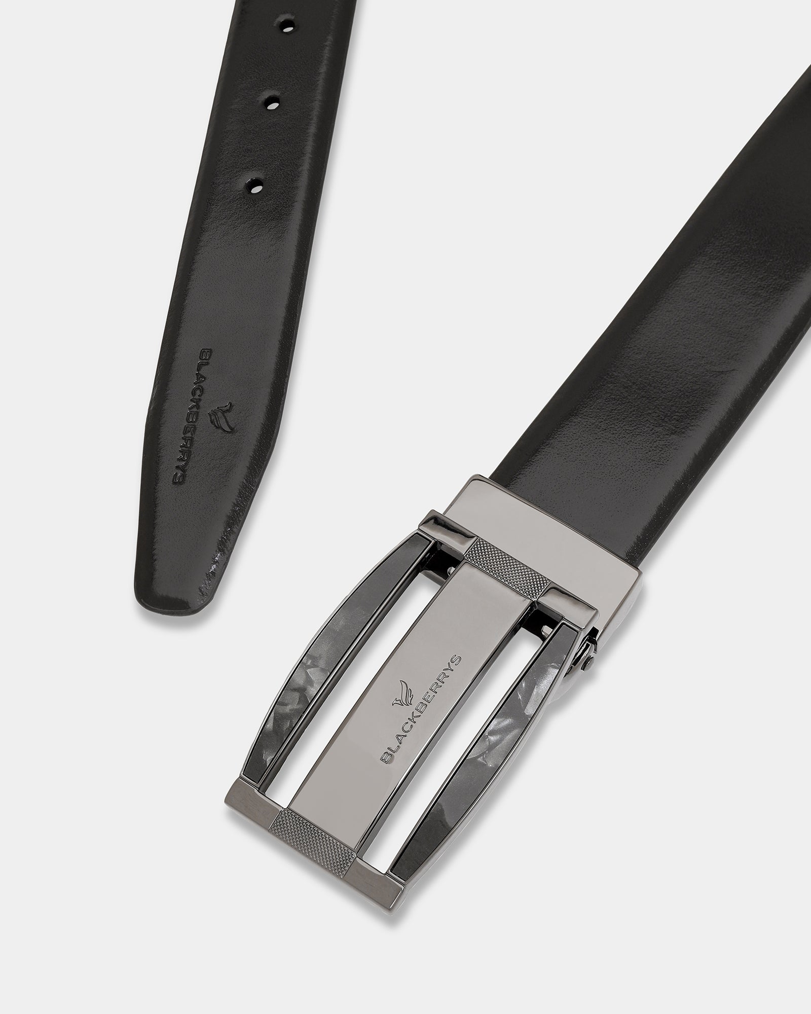 Leather Black Solid Belt - Alnoite