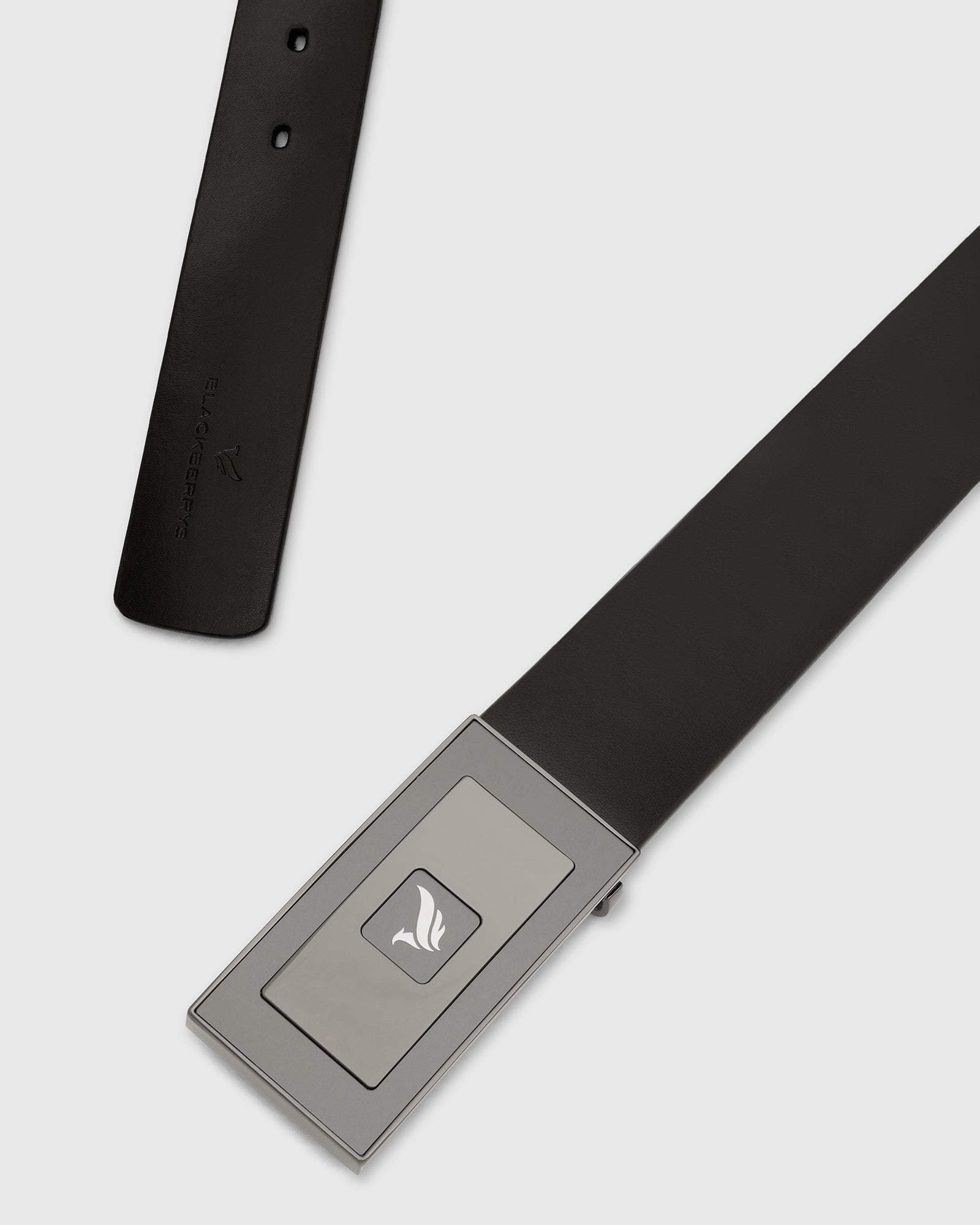 Leather Black Solid Belt - Visna