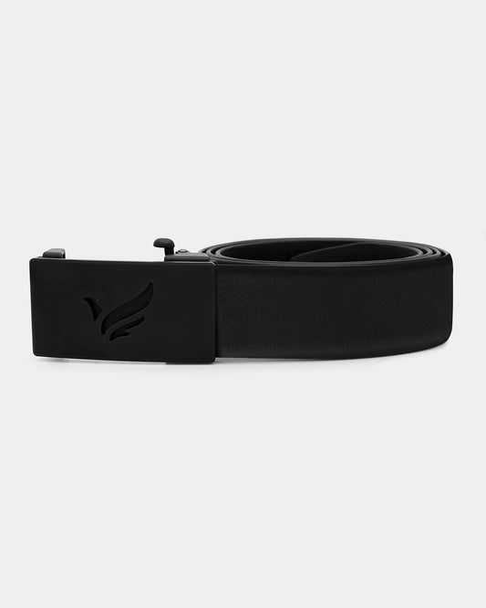 Leather Black Textured Belt - Adamellite
