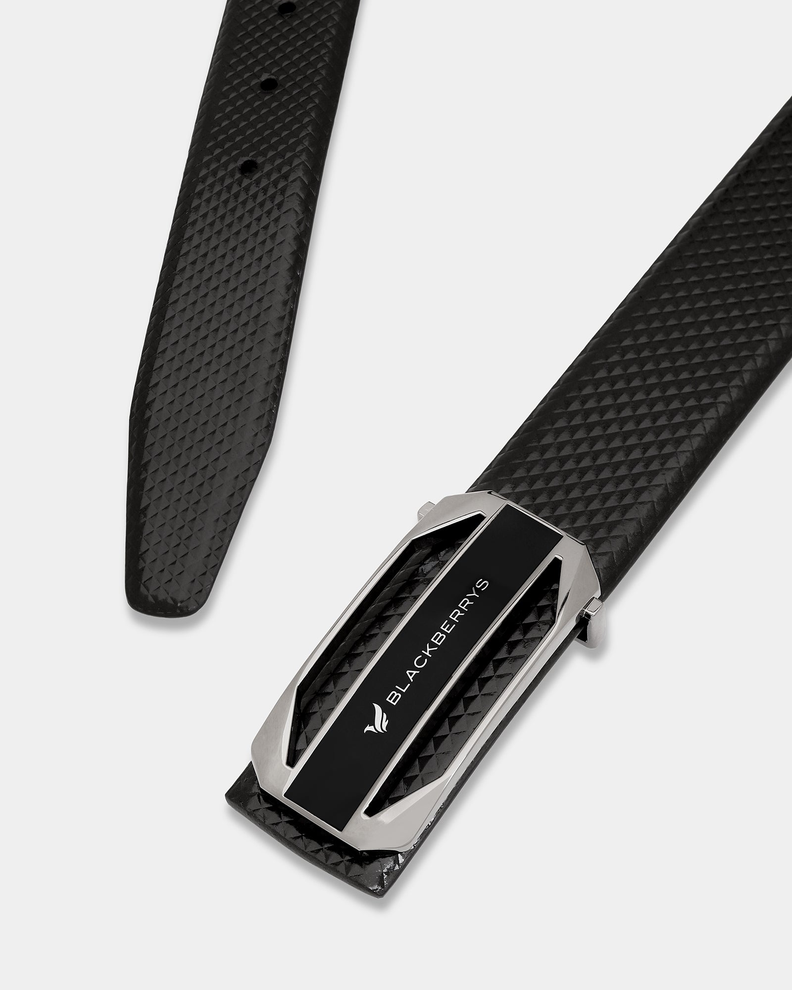 Leather Black Textured Belt - Amicola