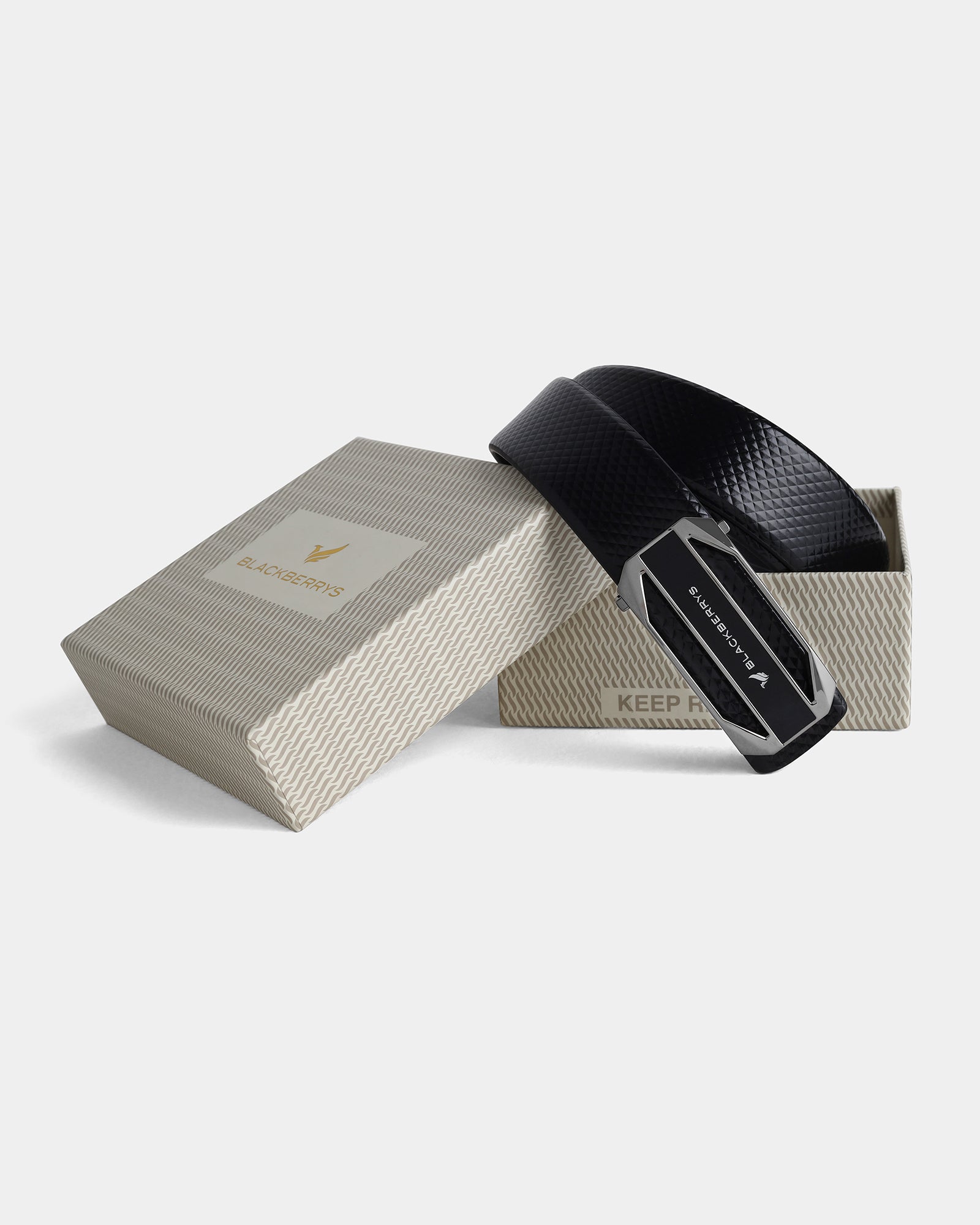 Leather Black Textured Belt - Amicola