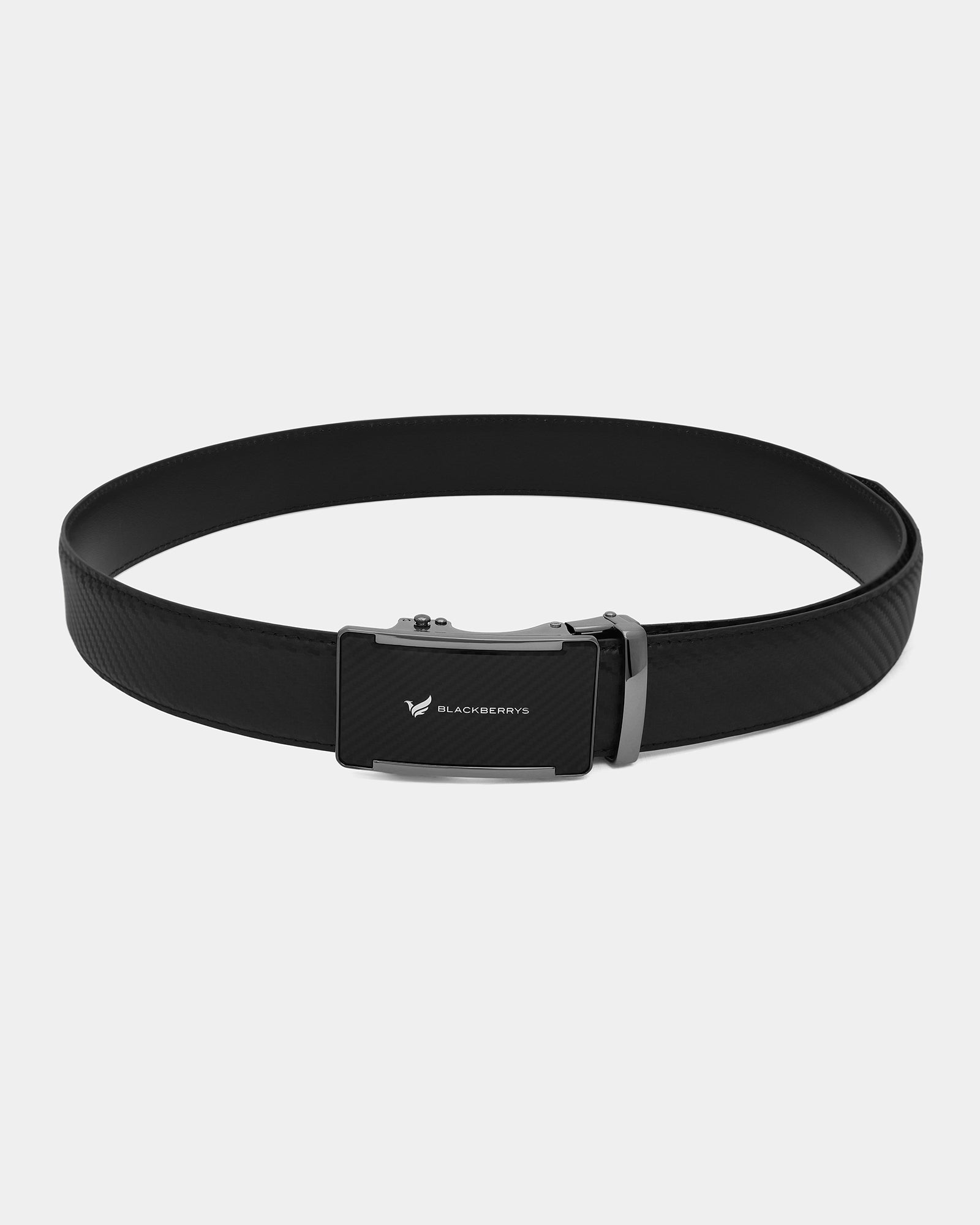 Leather Black Textured Belt - Arthur