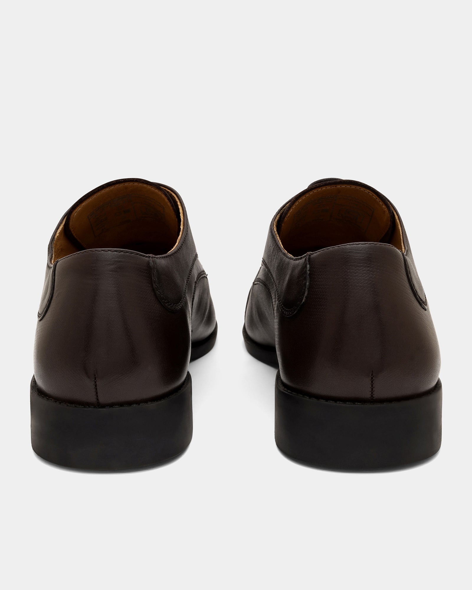 Leather Brown Solid Oxford Shoes - Apricot