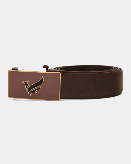 Leather Brown Textured Belt - Adamellite