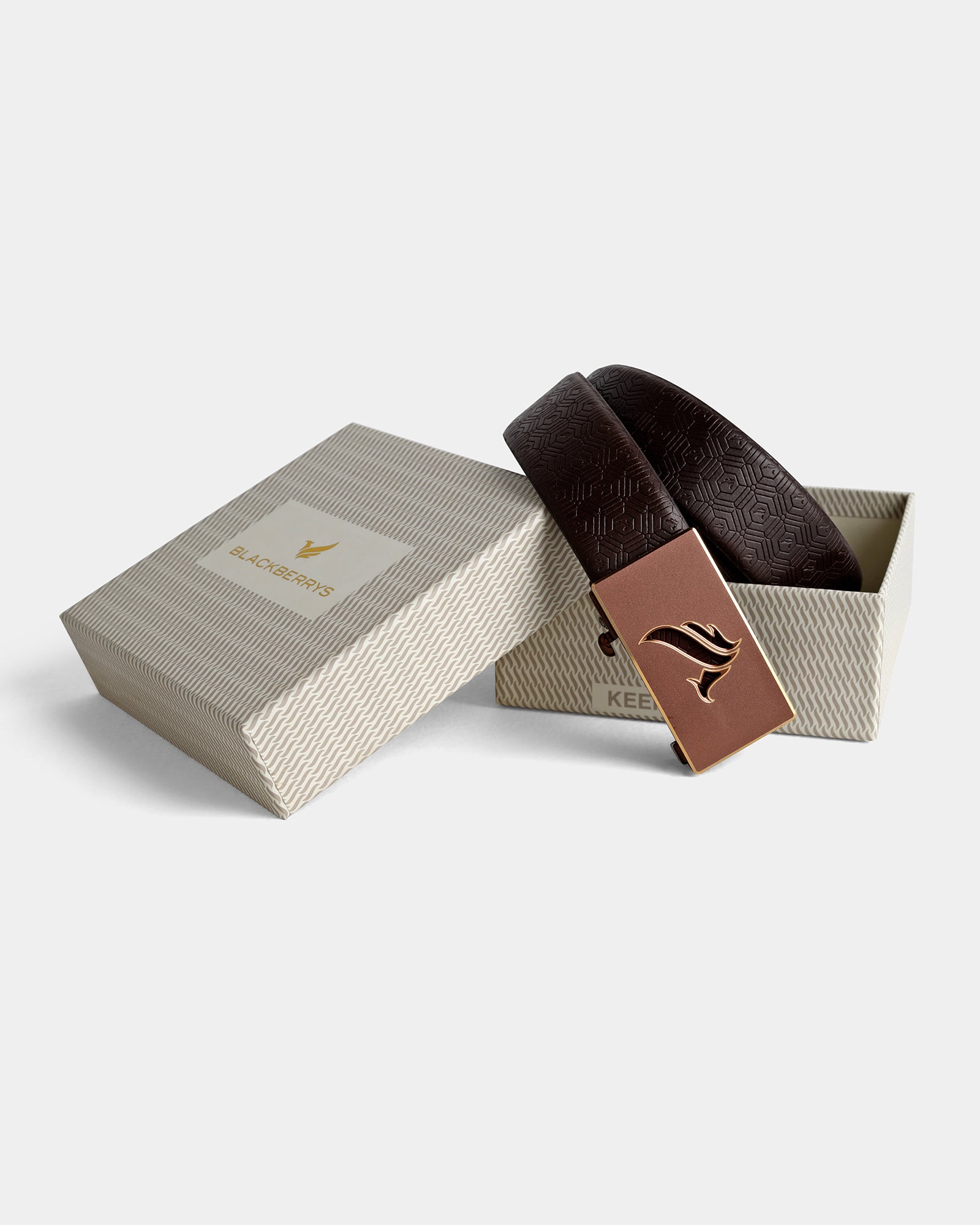 Leather Brown Textured Belt - Adamellite