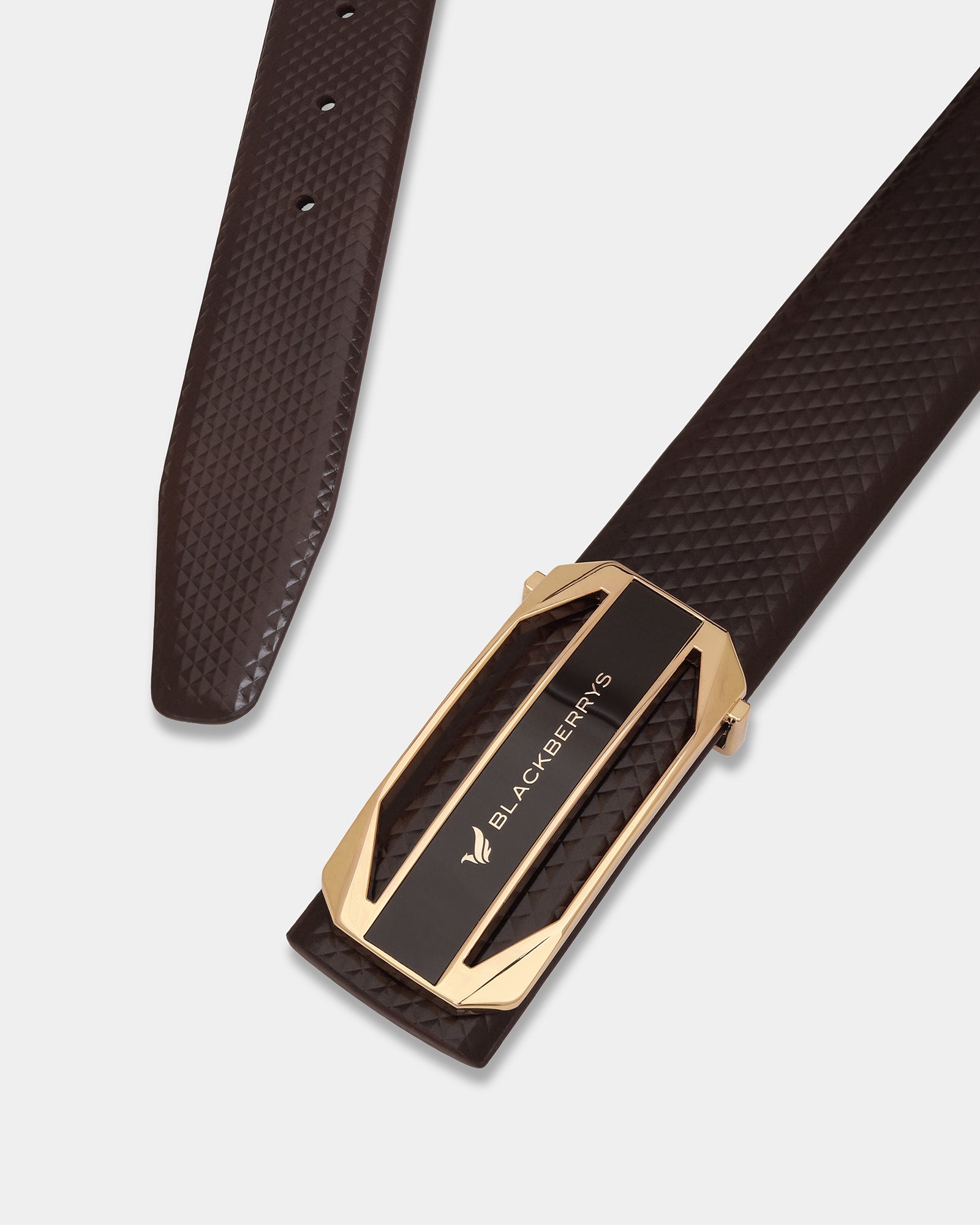 Leather Brown Textured Belt - Amicola