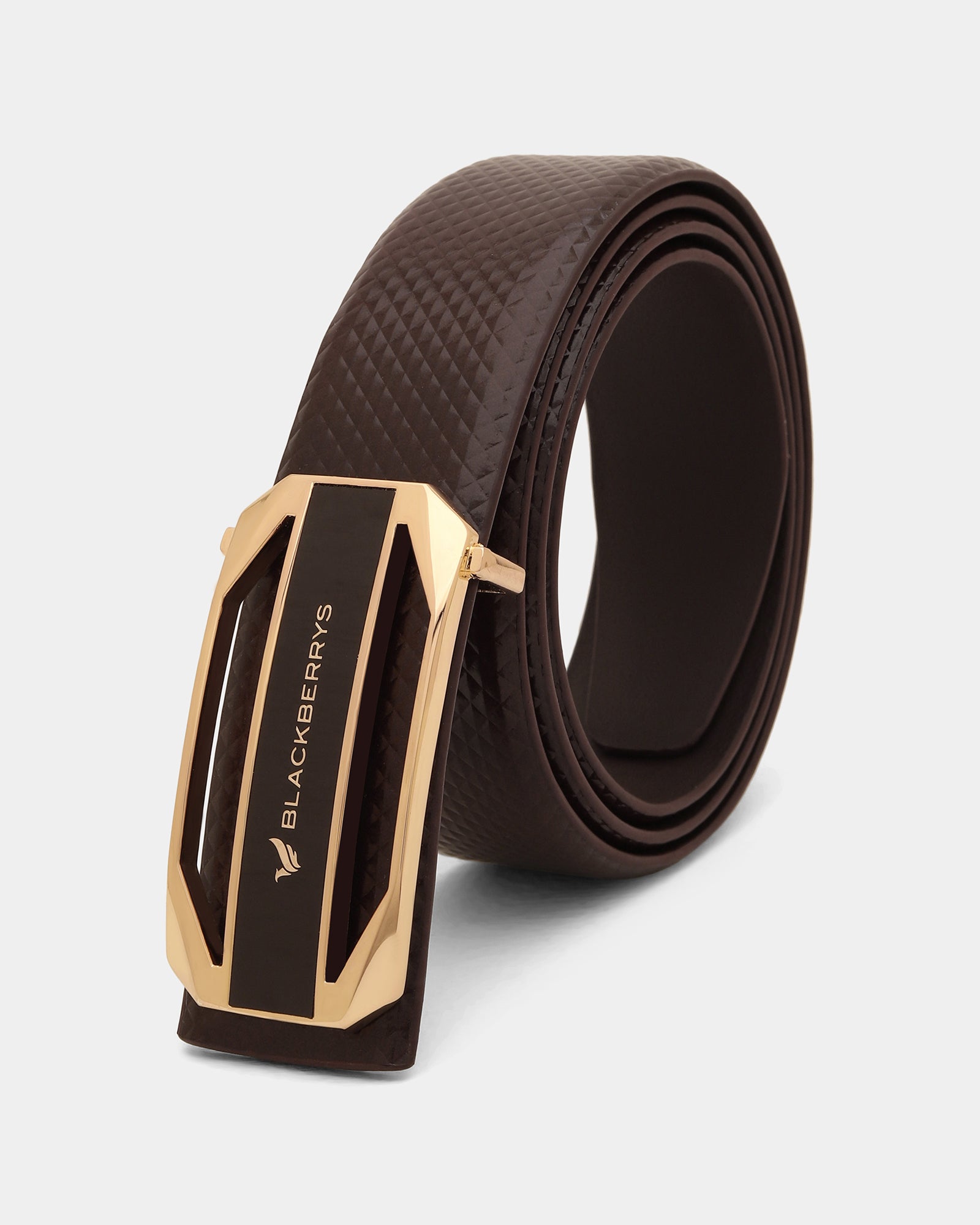Leather Brown Textured Belt - Amicola