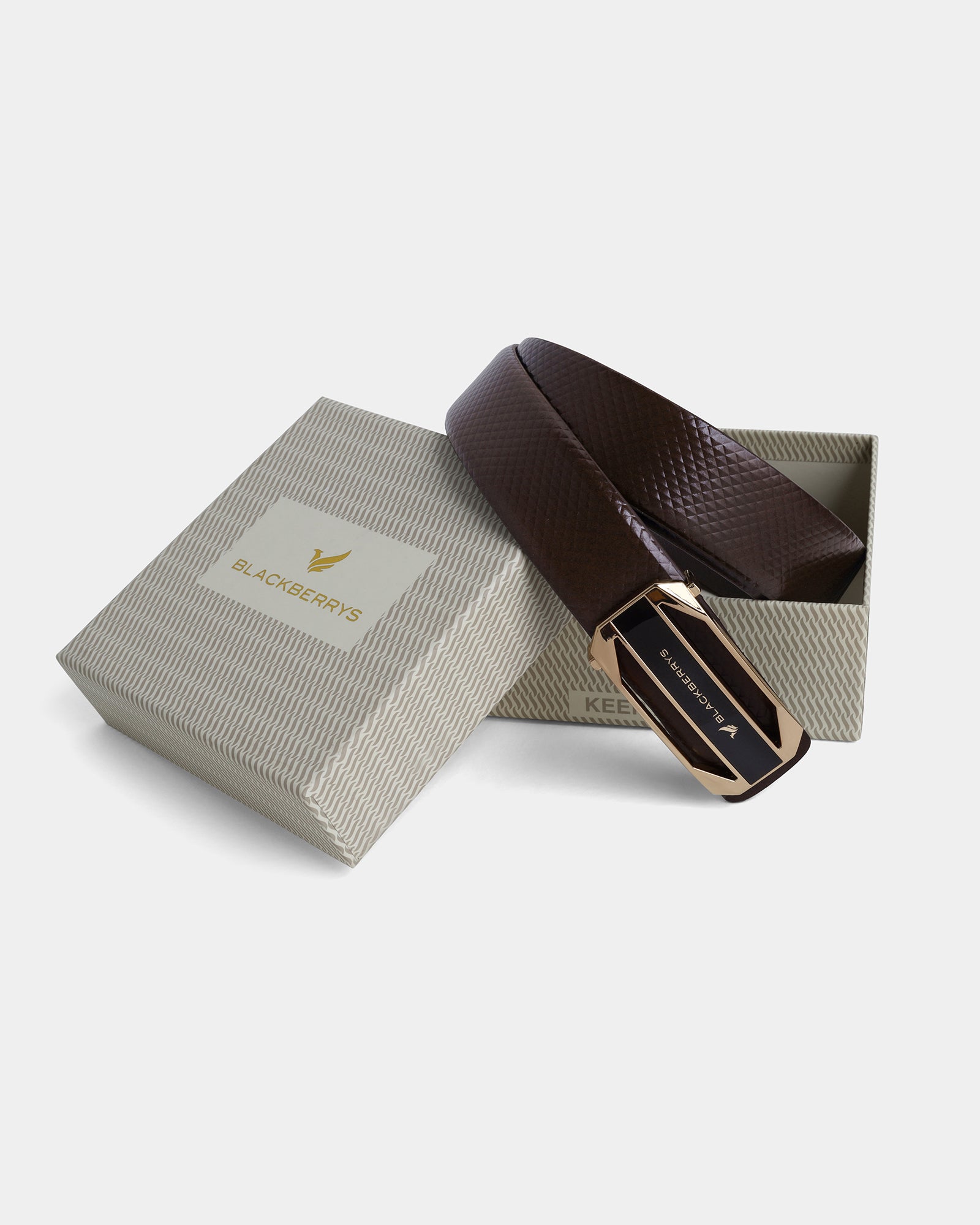 Leather Brown Textured Belt - Amicola