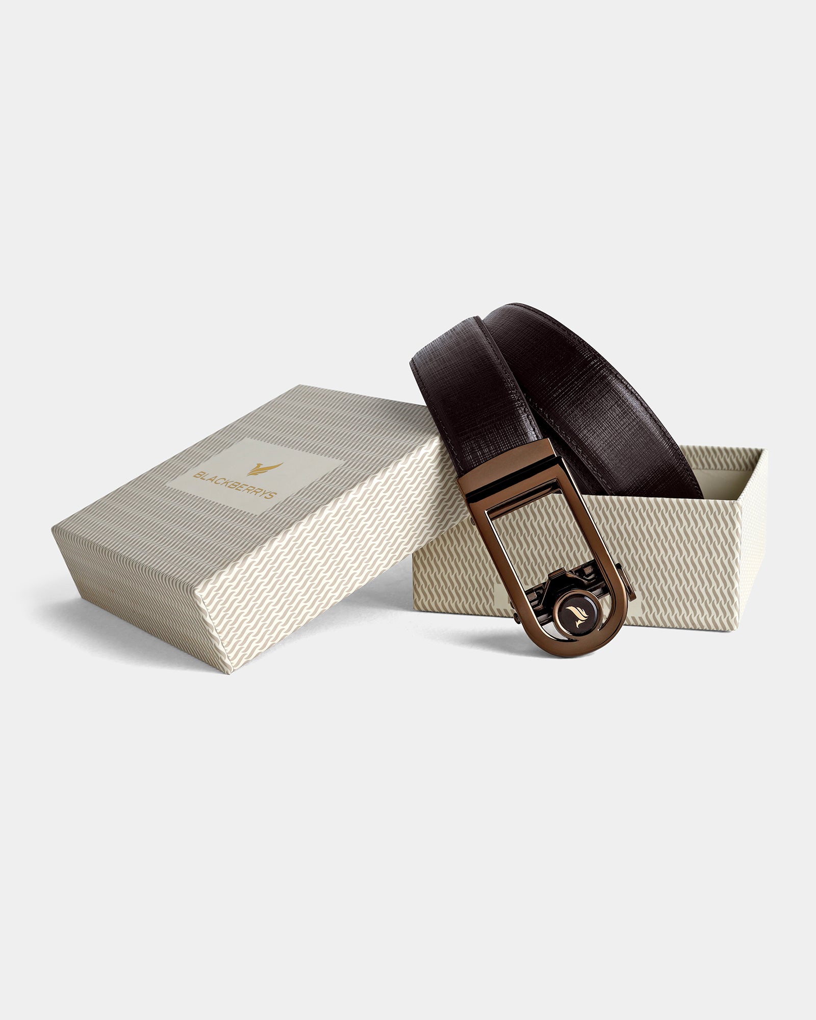 Leather Brown Textured Belt - Ardennes