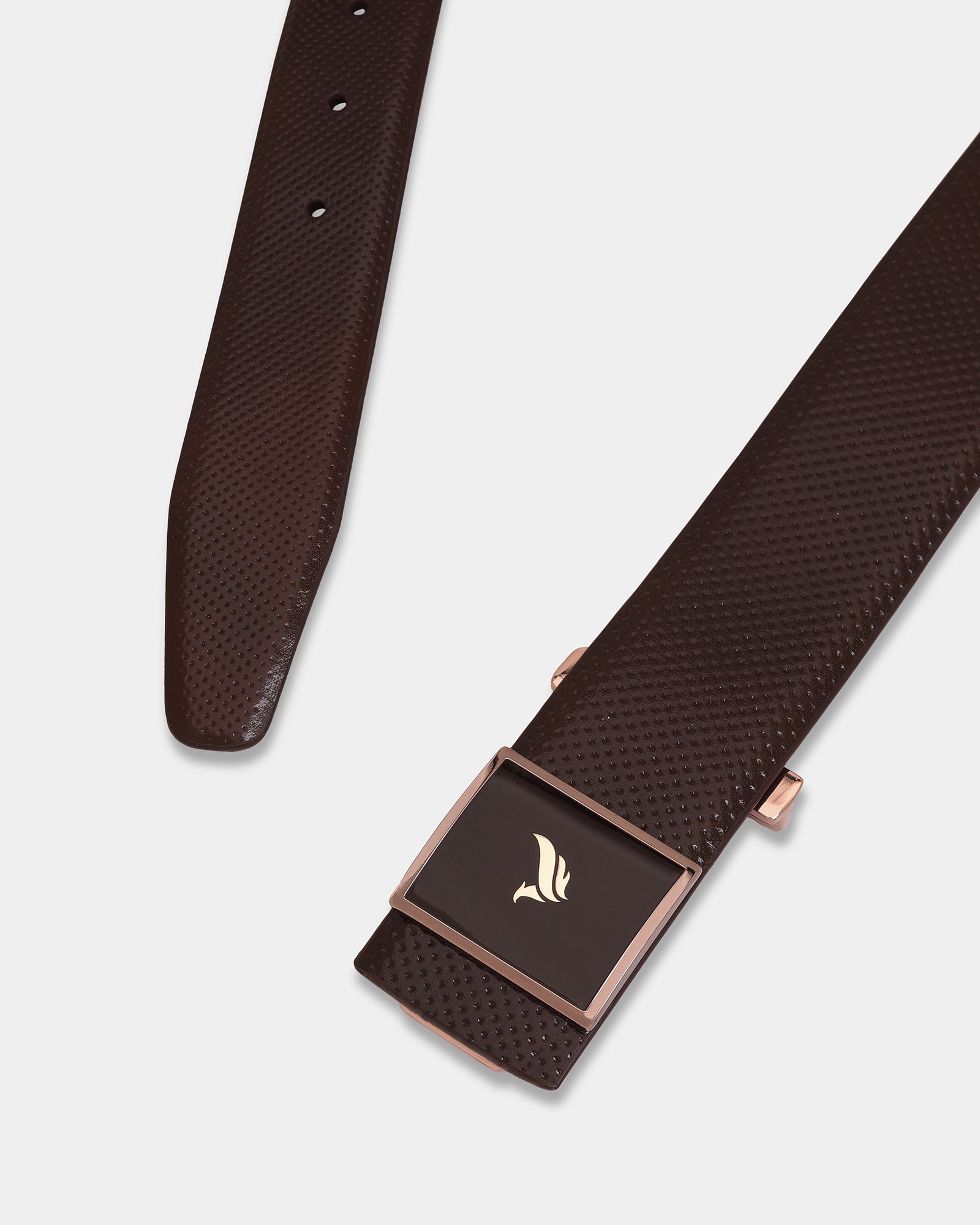 Leather Brown Textured Belt - Augussy