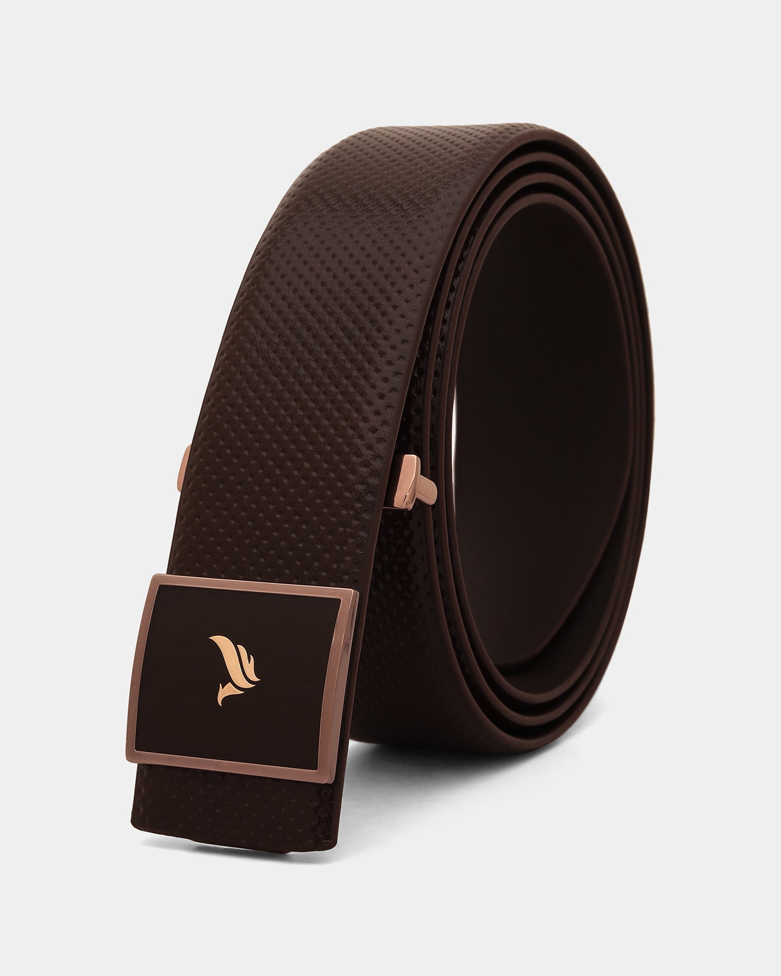 Leather Brown Textured Belt - Augussy