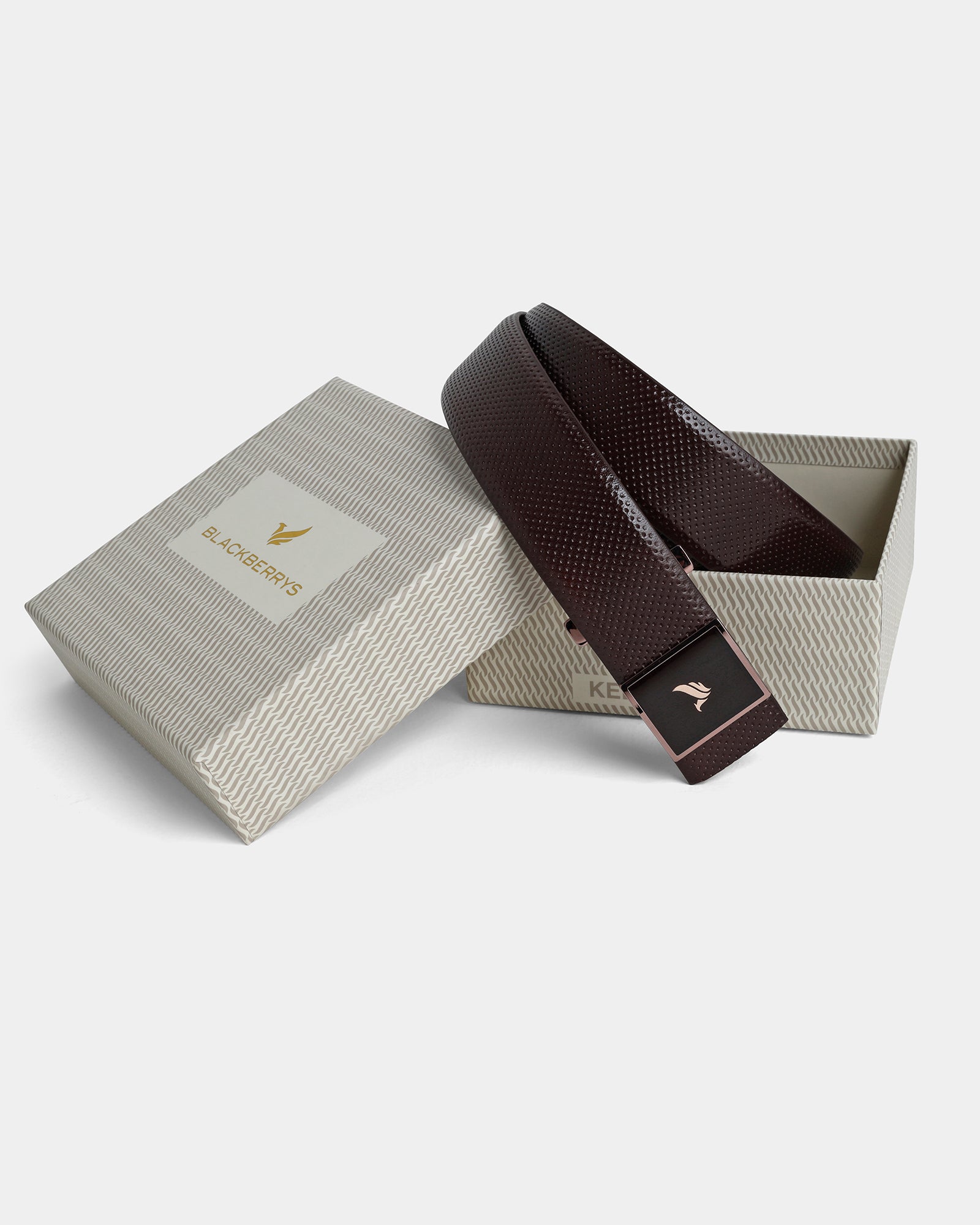Leather Brown Textured Belt - Augussy