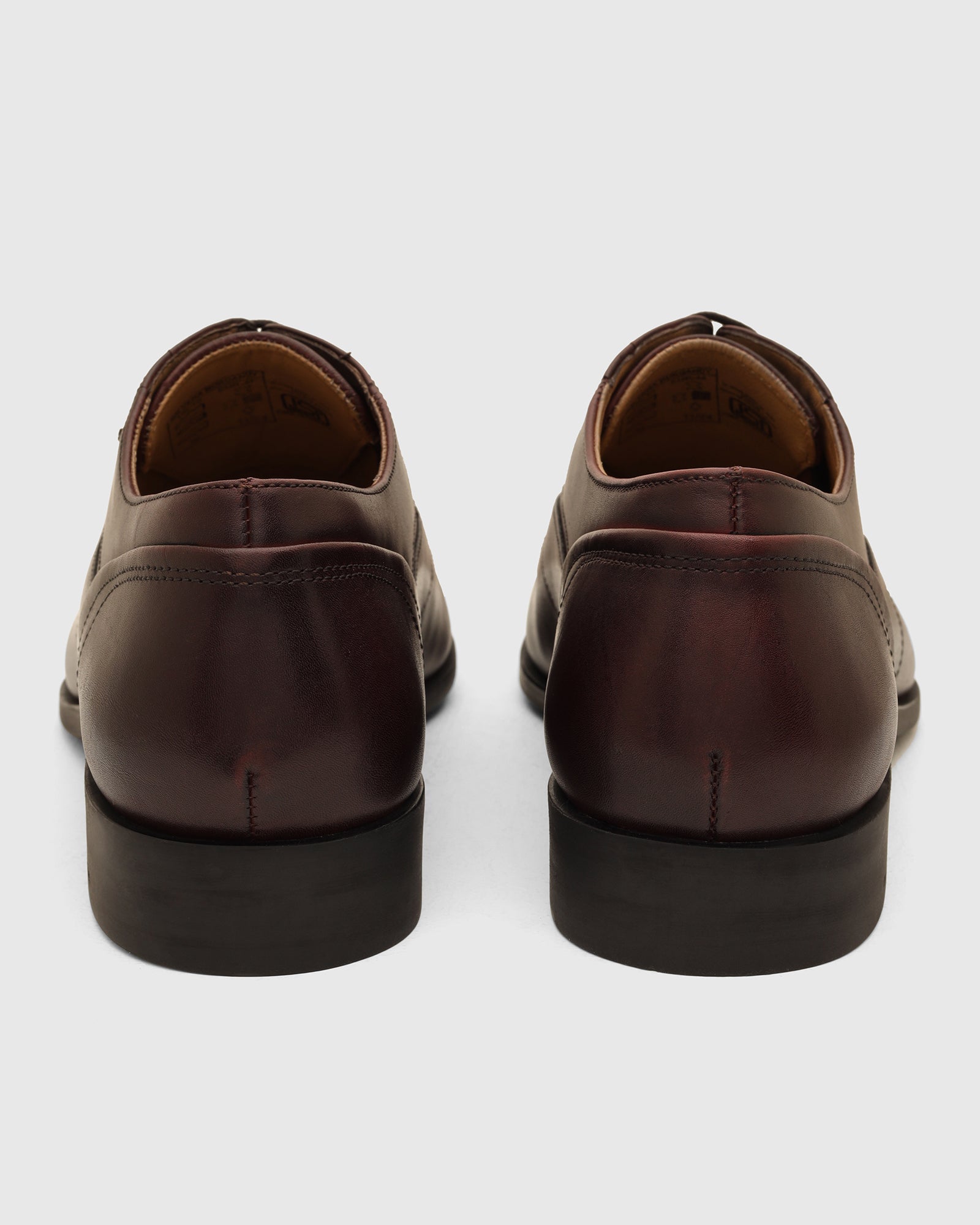 Leather Burgandy Solid Oxford Shoes - Vena