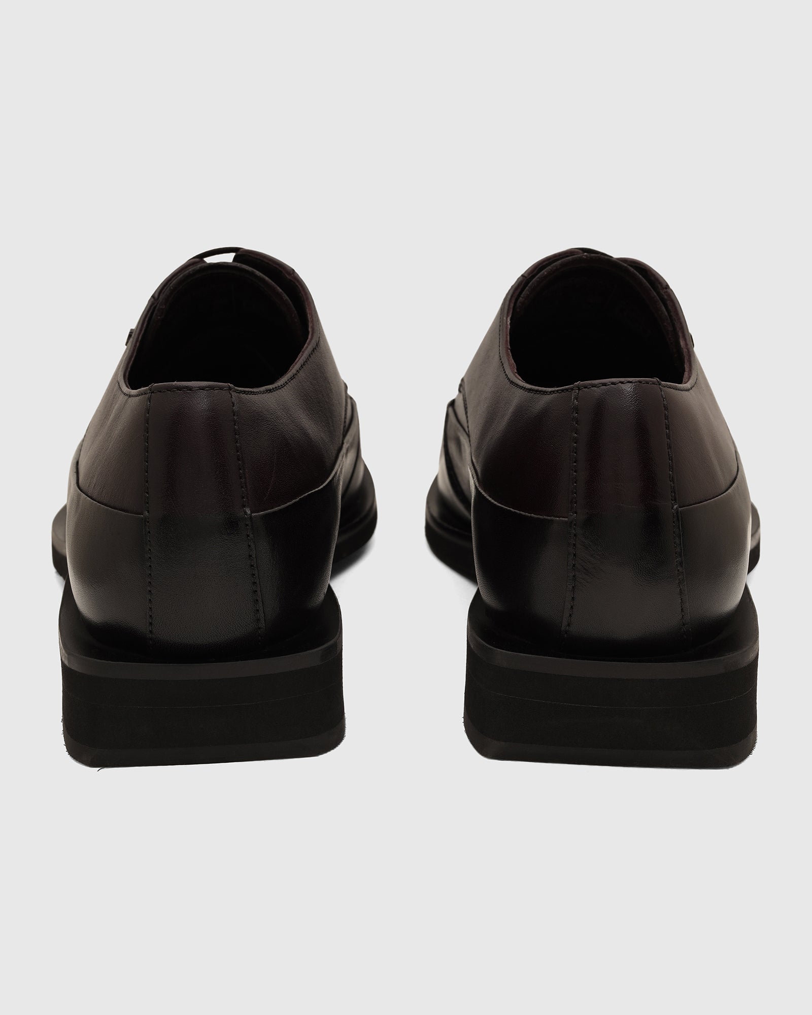 Leather Burgandy Solid Oxford Shoes - Vistara