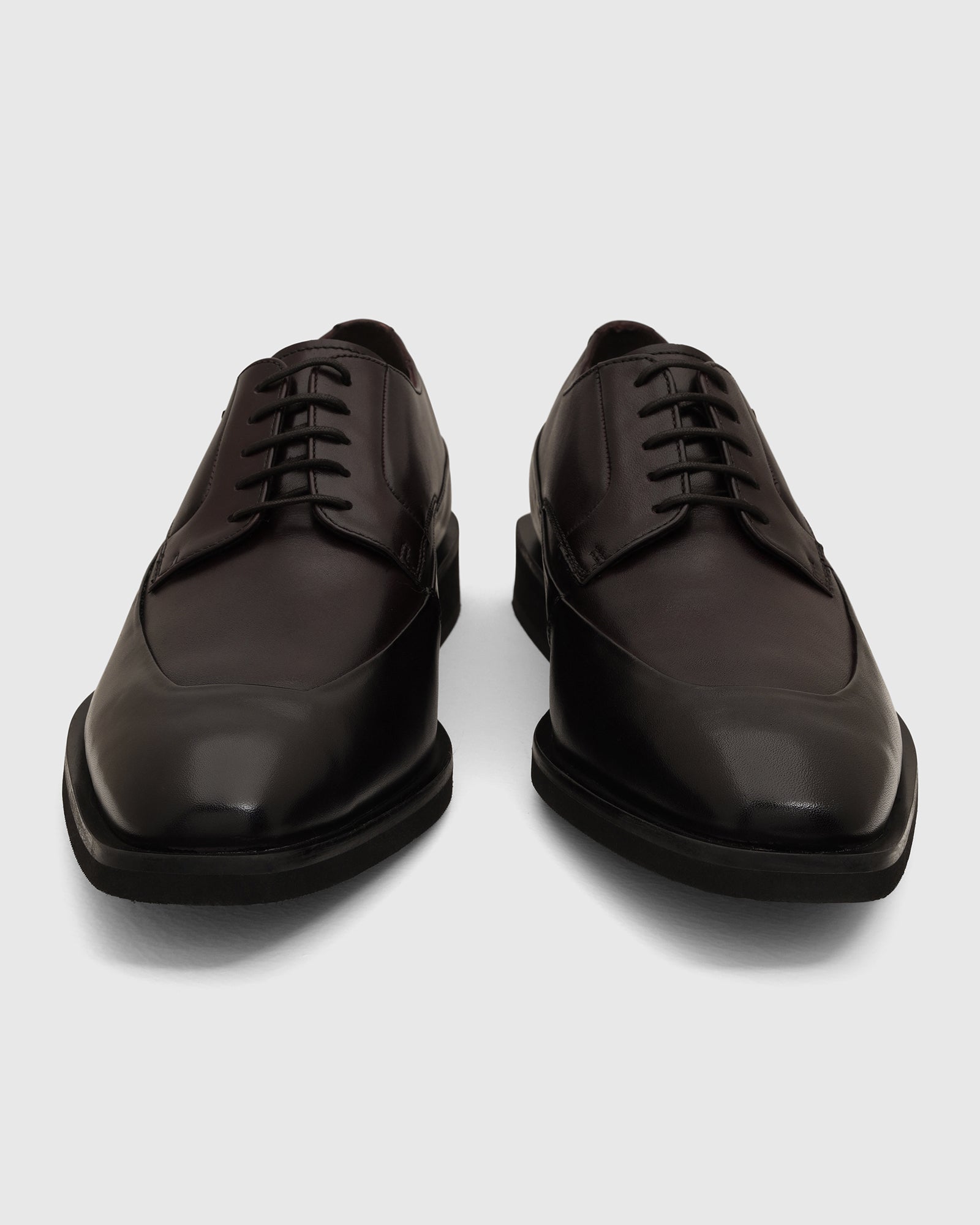 Leather Burgandy Solid Oxford Shoes - Vistara