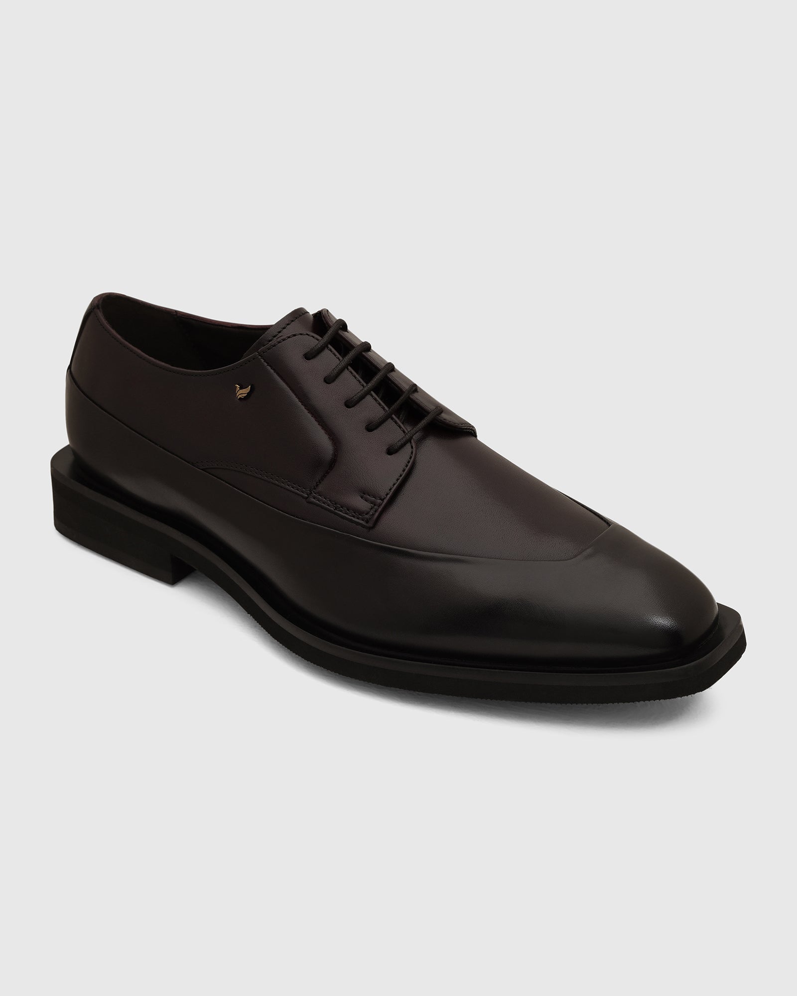Leather Burgandy Solid Oxford Shoes - Vistara
