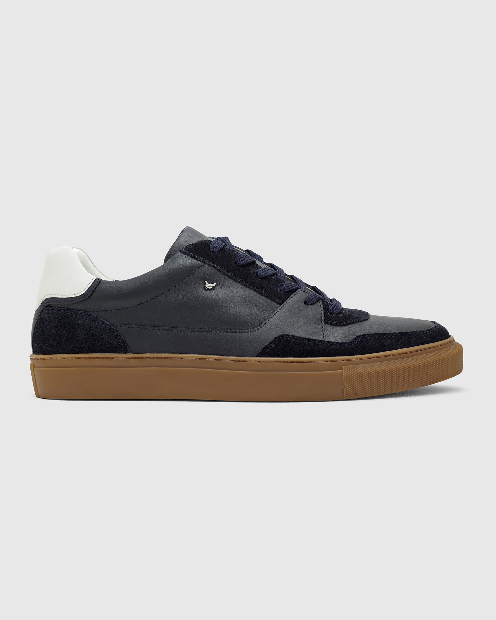 Leather Navy Solid Sneakers - Viva