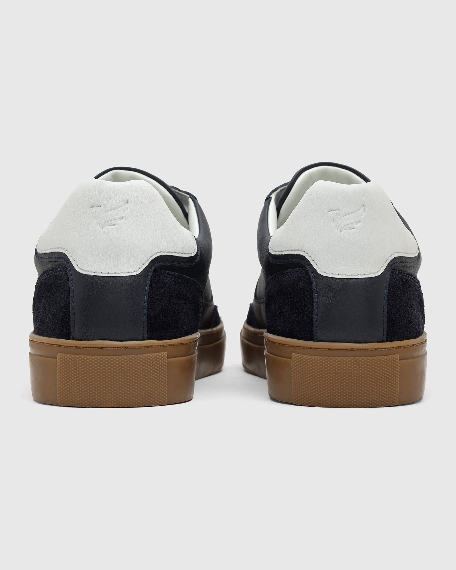 Leather Navy Solid Sneakers - Viva