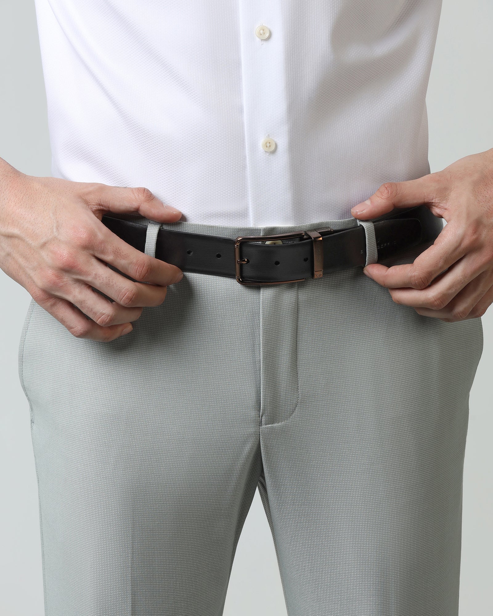 Leather Reversible Black & Brown Solid Belt - Vasil