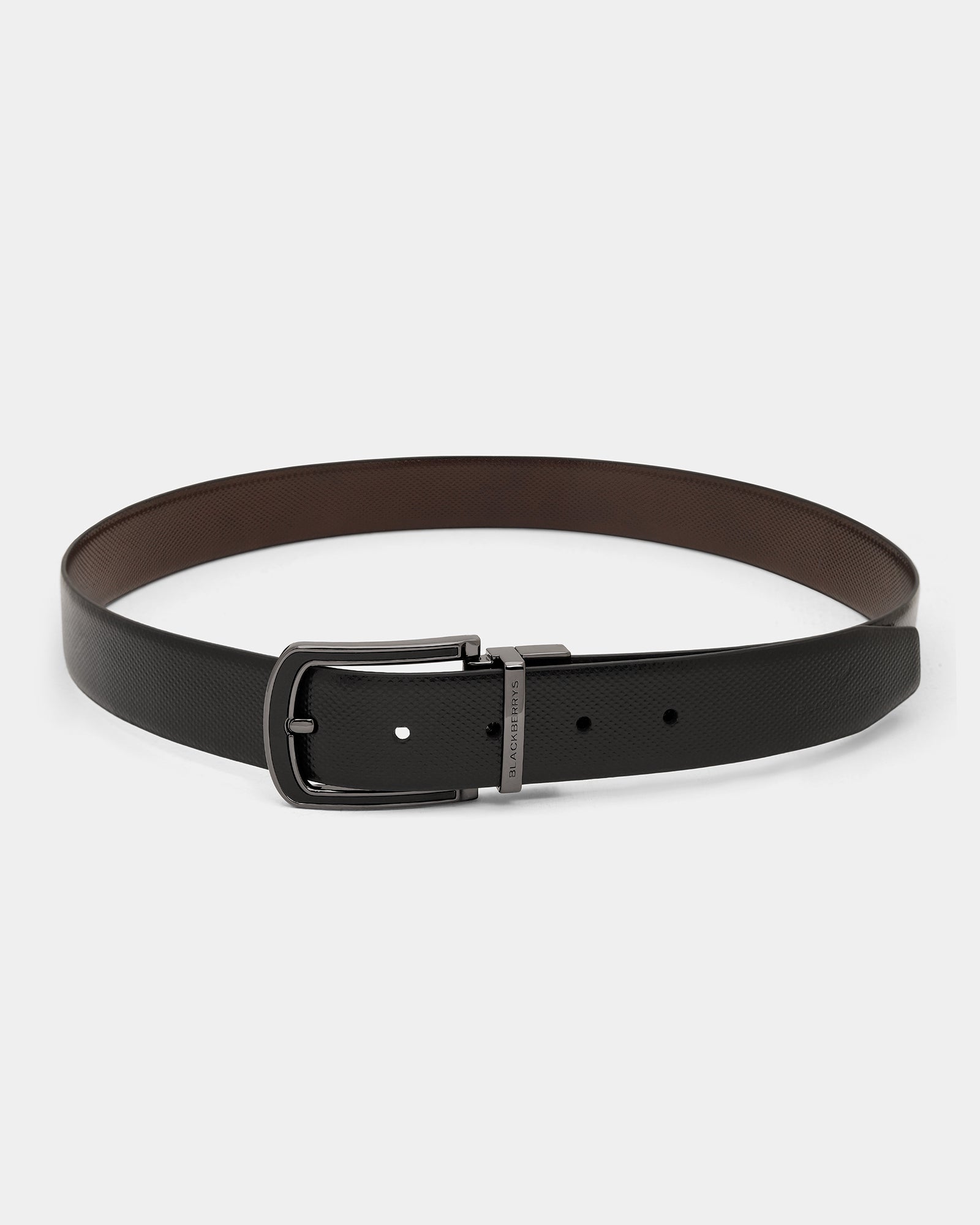 Leather Reversible Black & Brown Textured Belt - Aplite