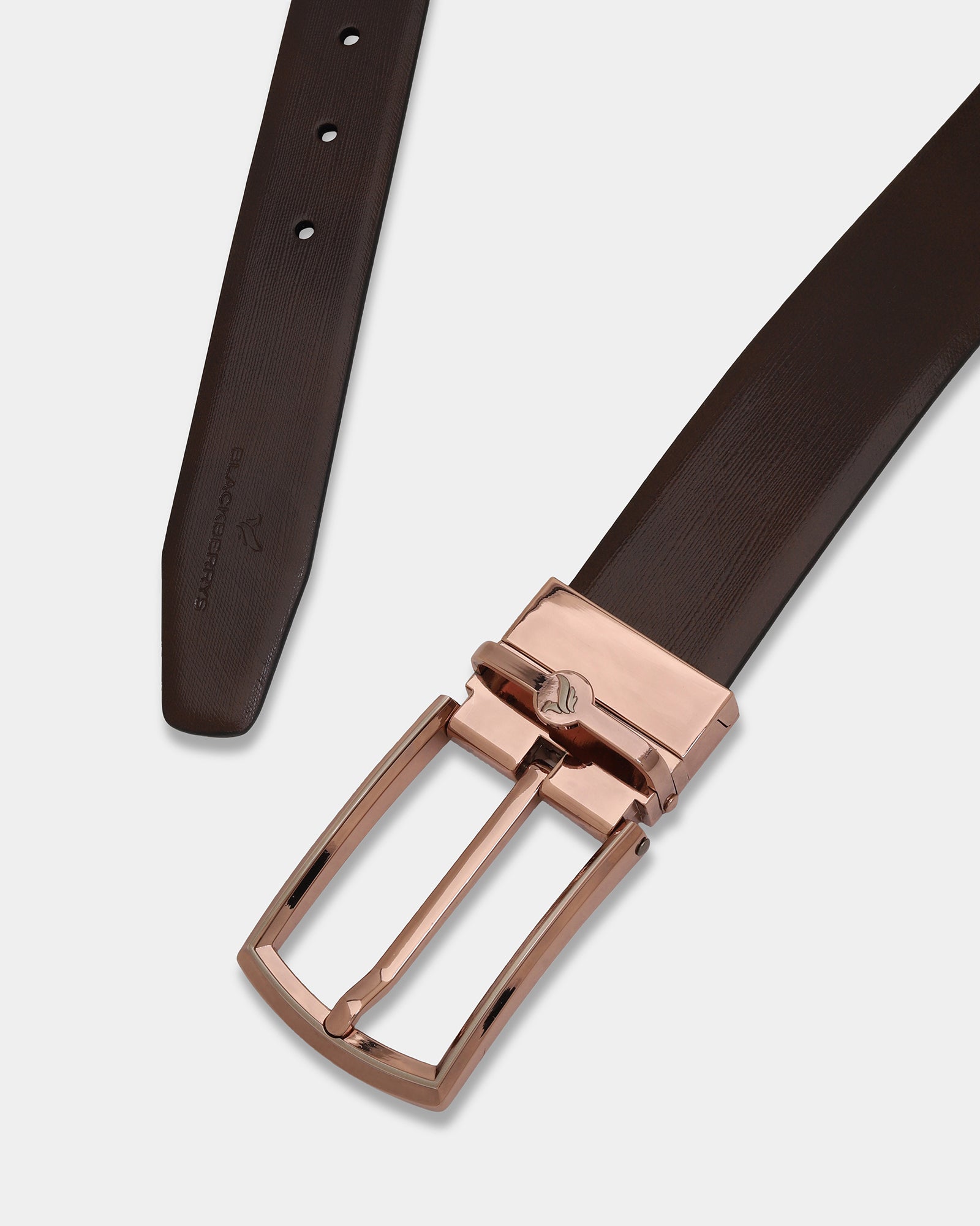 Leather Reversible Black & Brown Textured Belt - Azure