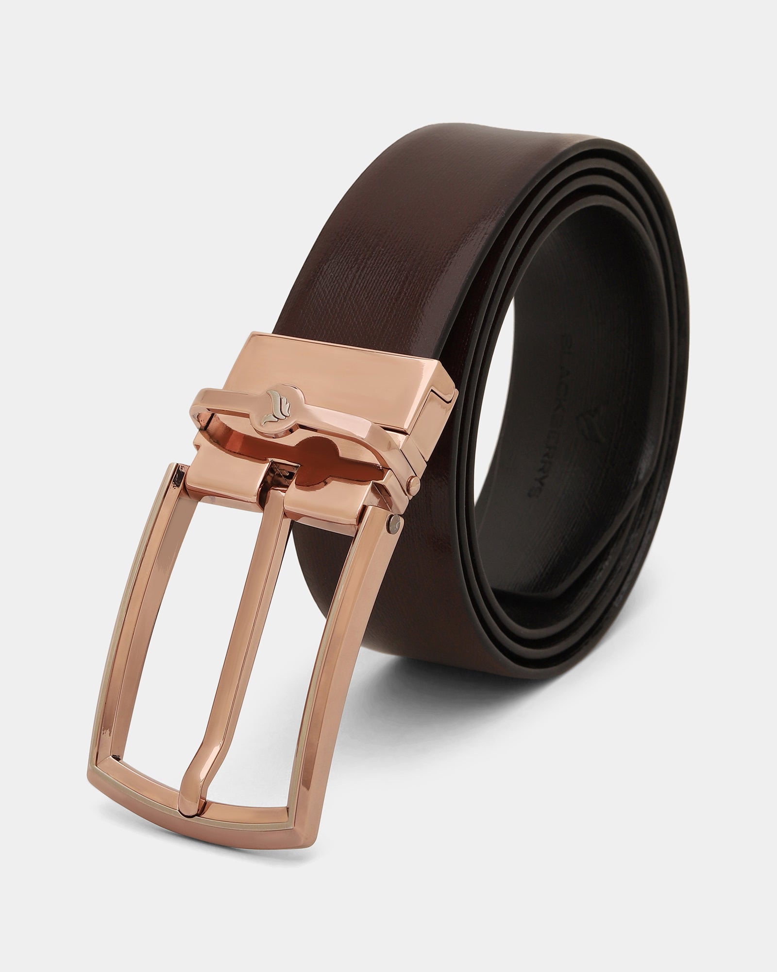 Leather Reversible Black & Brown Textured Belt - Azure