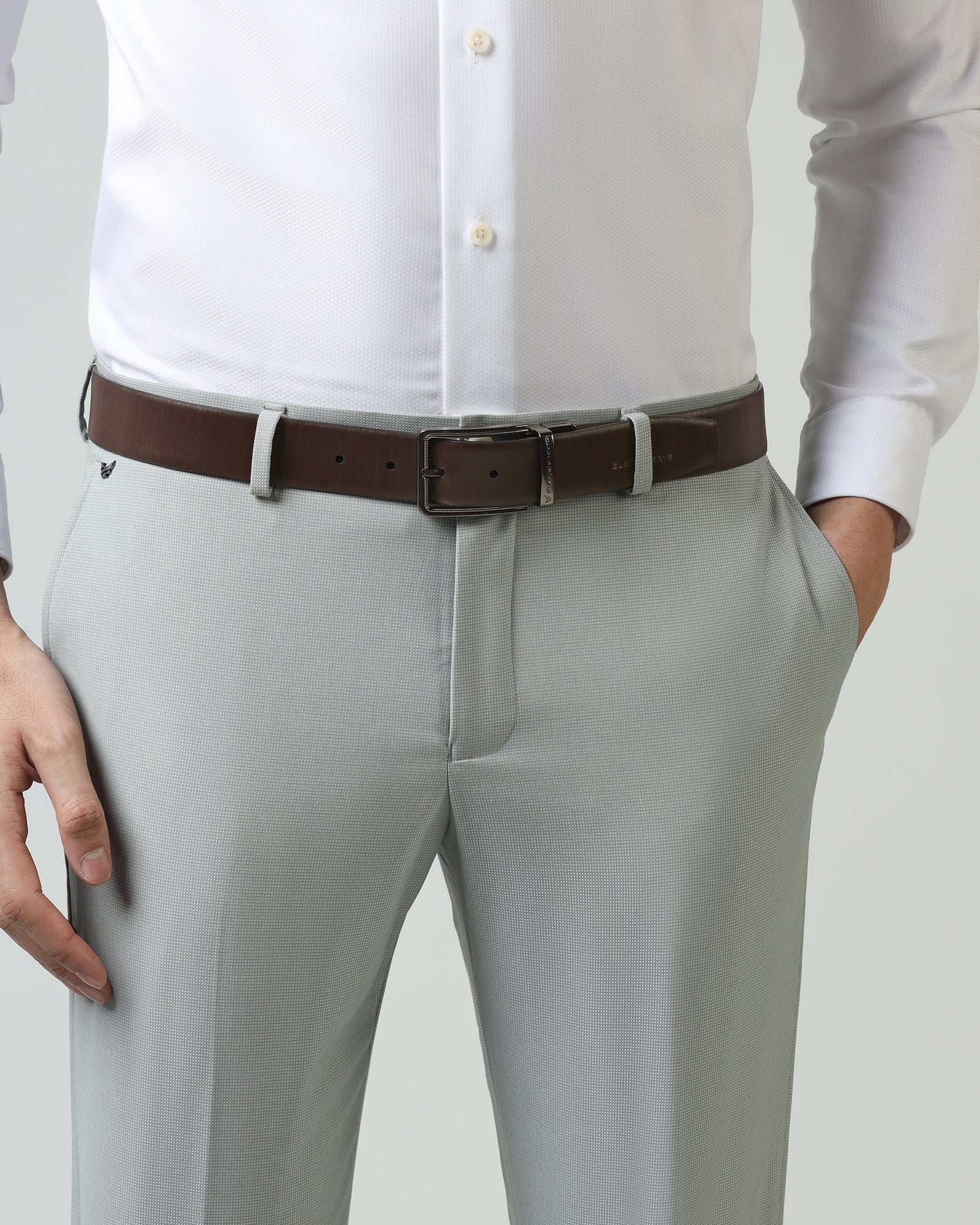 Leather Reversible Black & Brown Textured Belt - Vallen