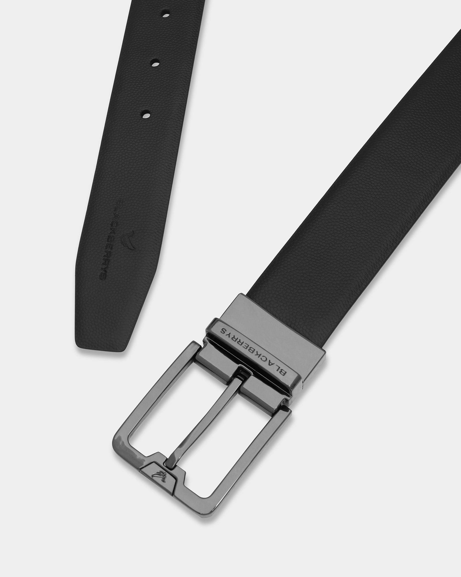 Leather Reversible Black & Burgandy Textured Belt - Arizona