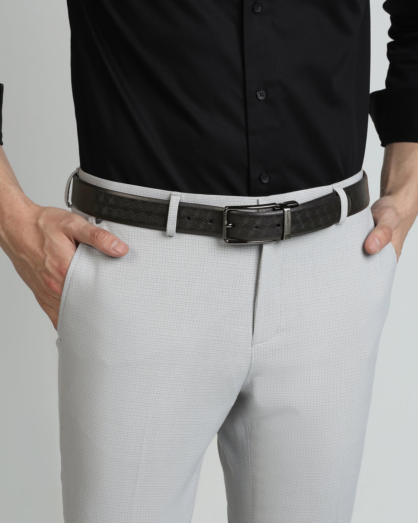 Leather Reversible Black & Tan Solid Belt - Vasil