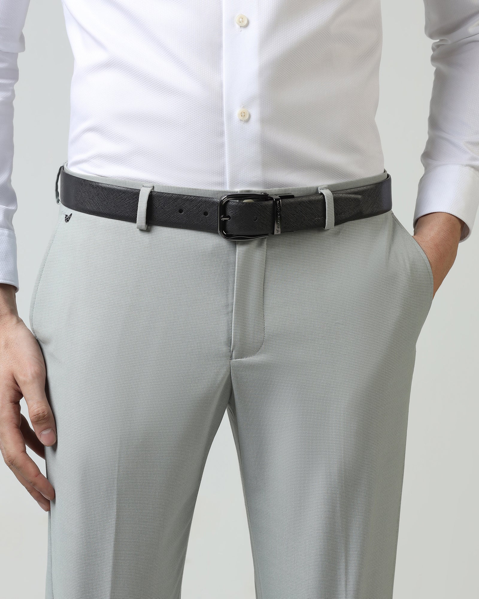 Leather Reversible Black & Tan Solid Belt - Vitus