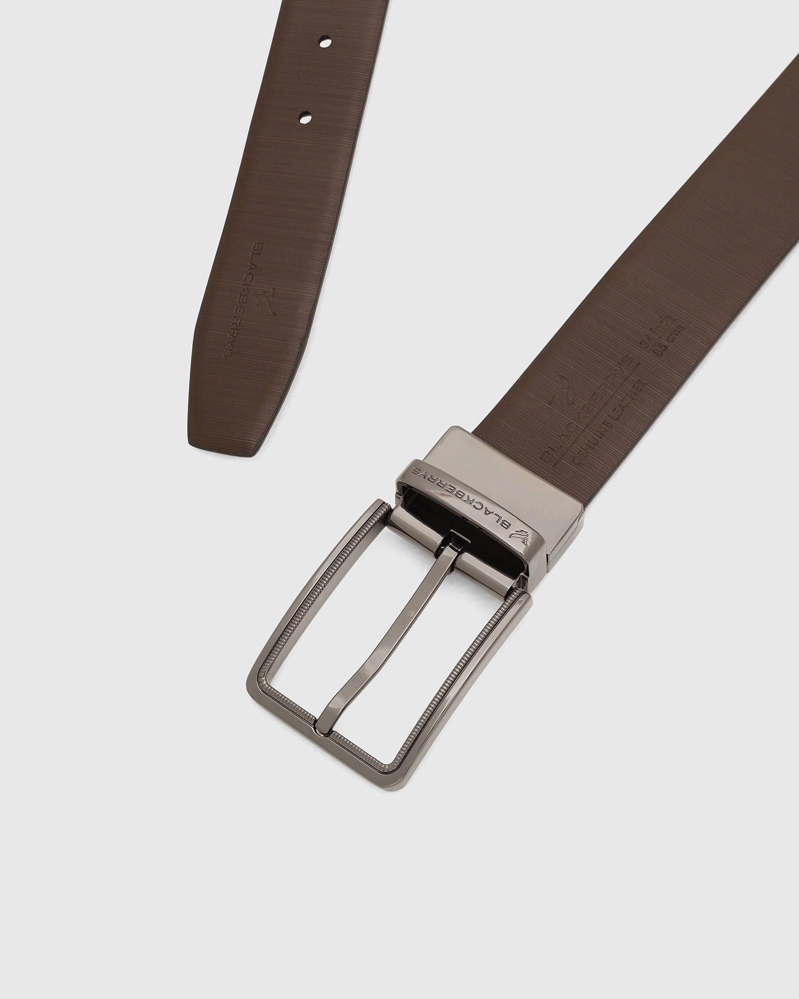 Leather Reversible Black & Brown Textured Belt - Vallen