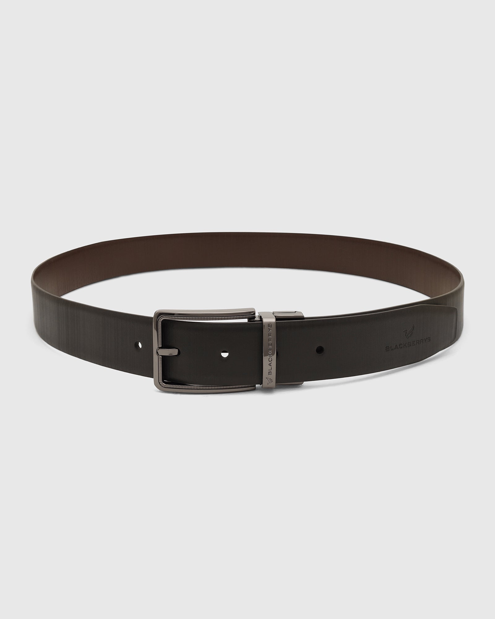 Leather Reversible Black & Brown Textured Belt - Vallen
