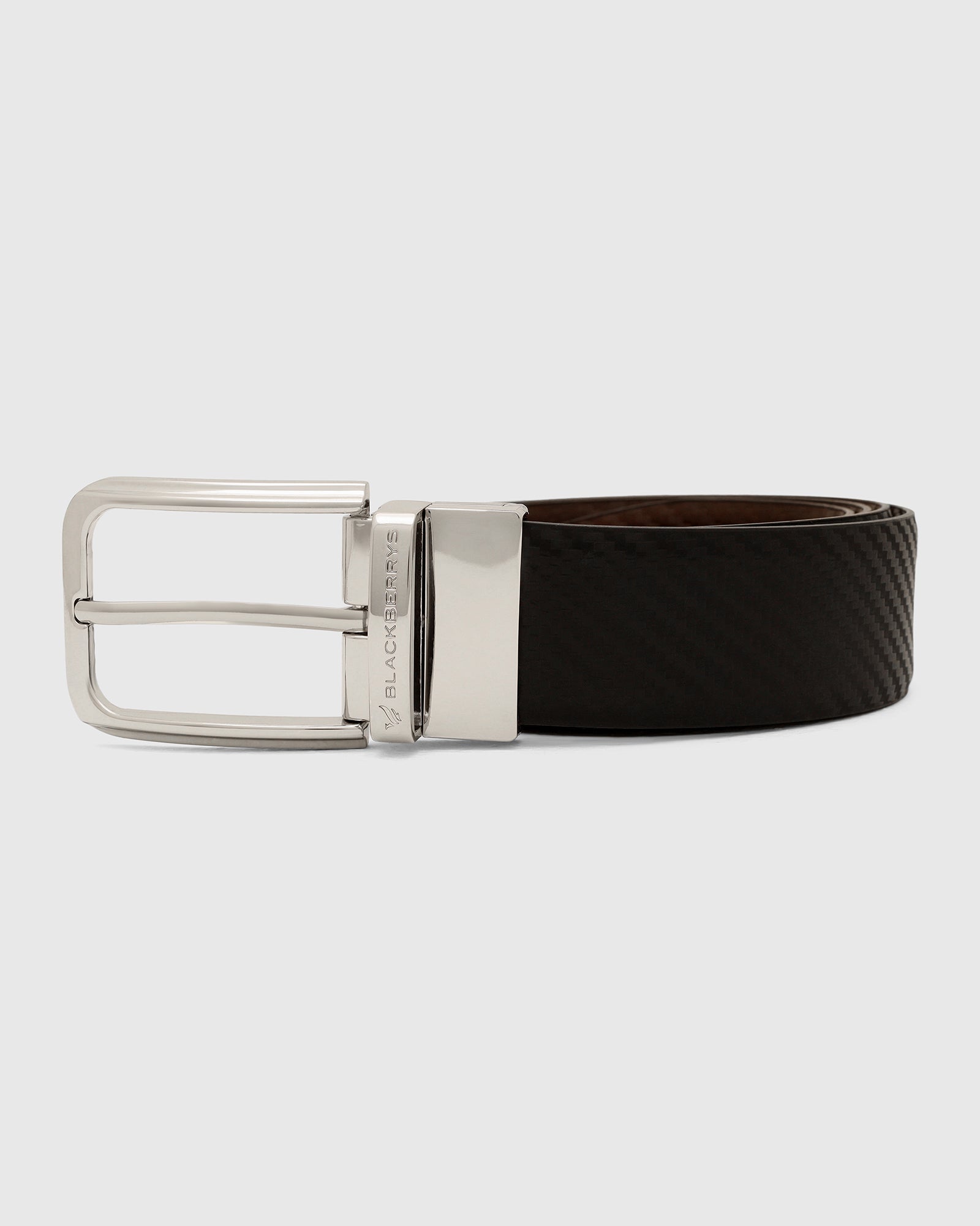 Leather Reversible Black & Brown Textured Belt - Vegas