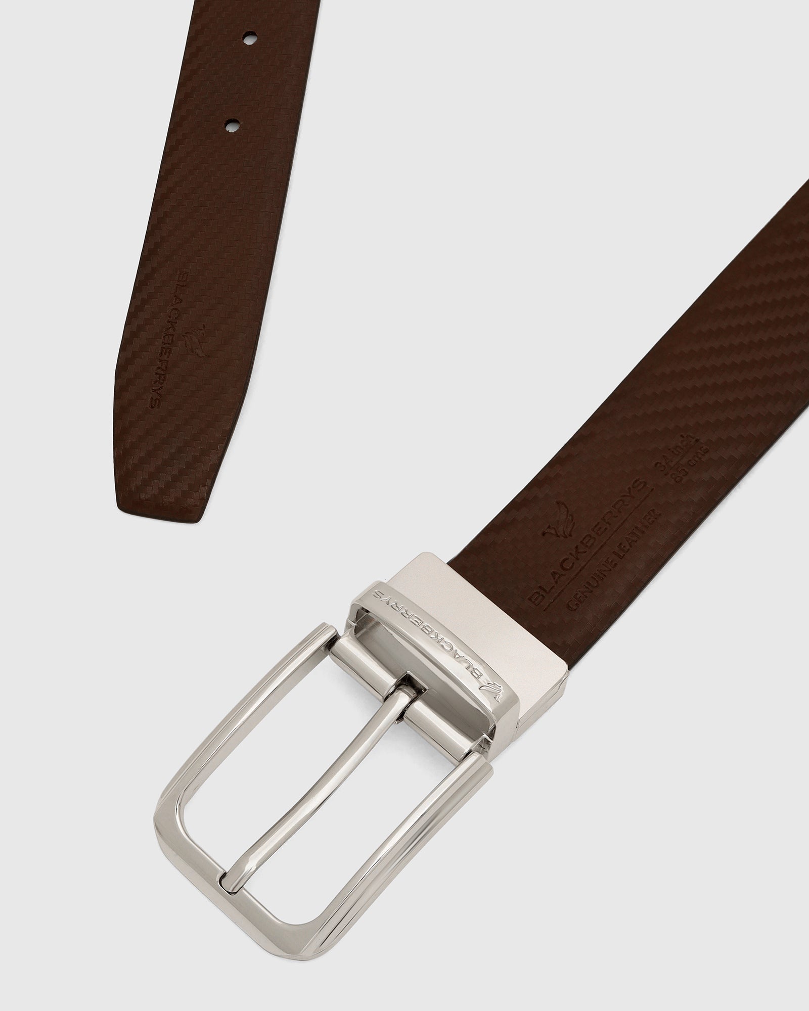 Leather Reversible Black & Brown Textured Belt - Vegas