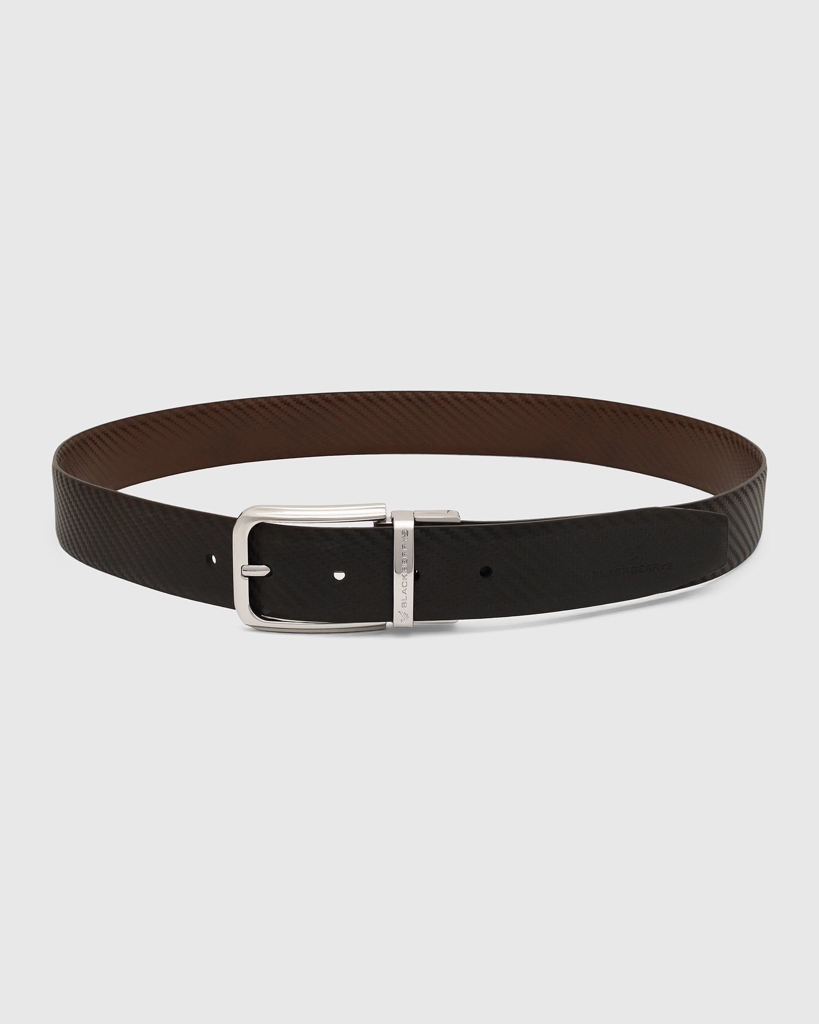 Leather Reversible Black & Brown Textured Belt - Vegas