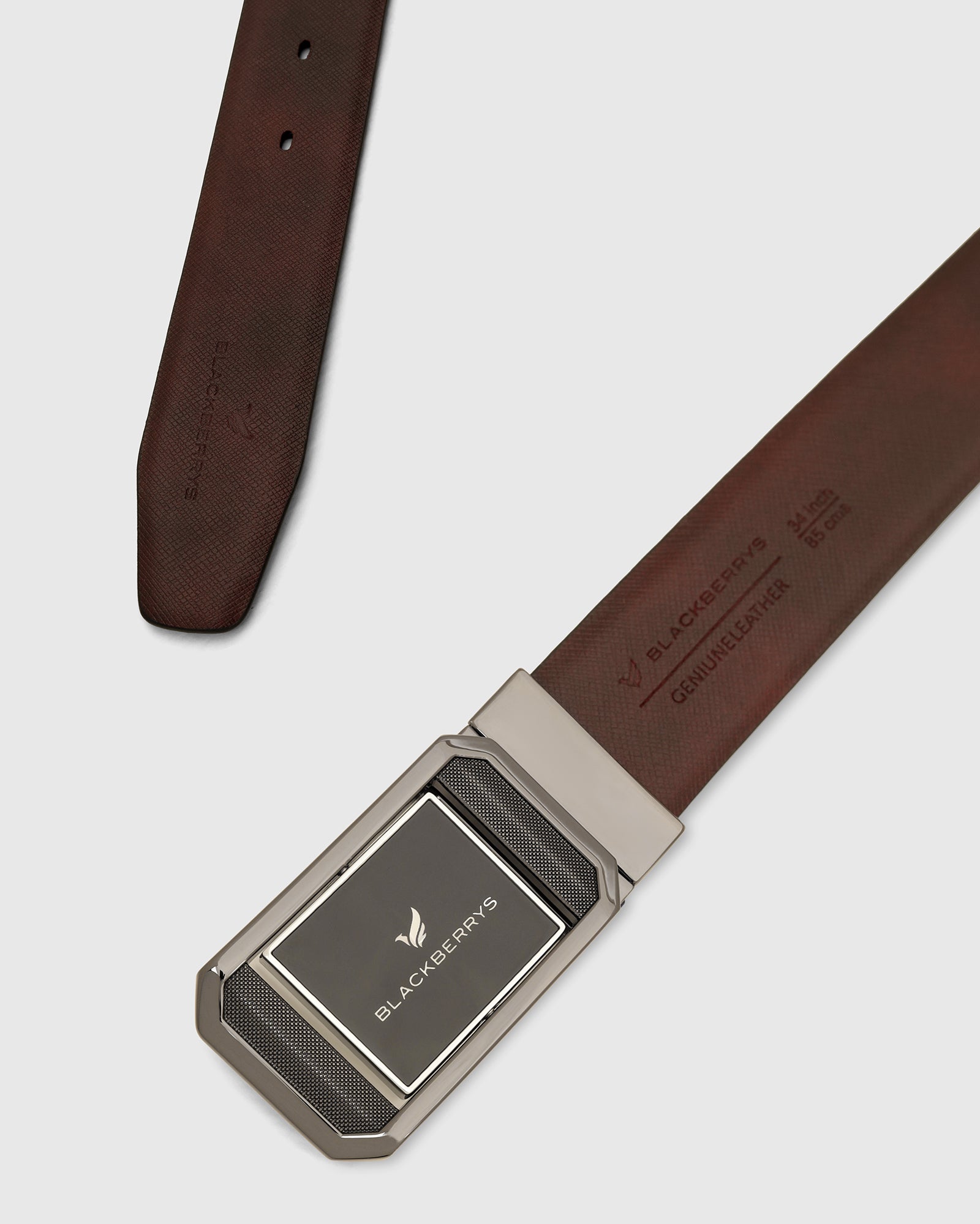 Leather Reversible Black & Burgundy Solid Belt - Vitor