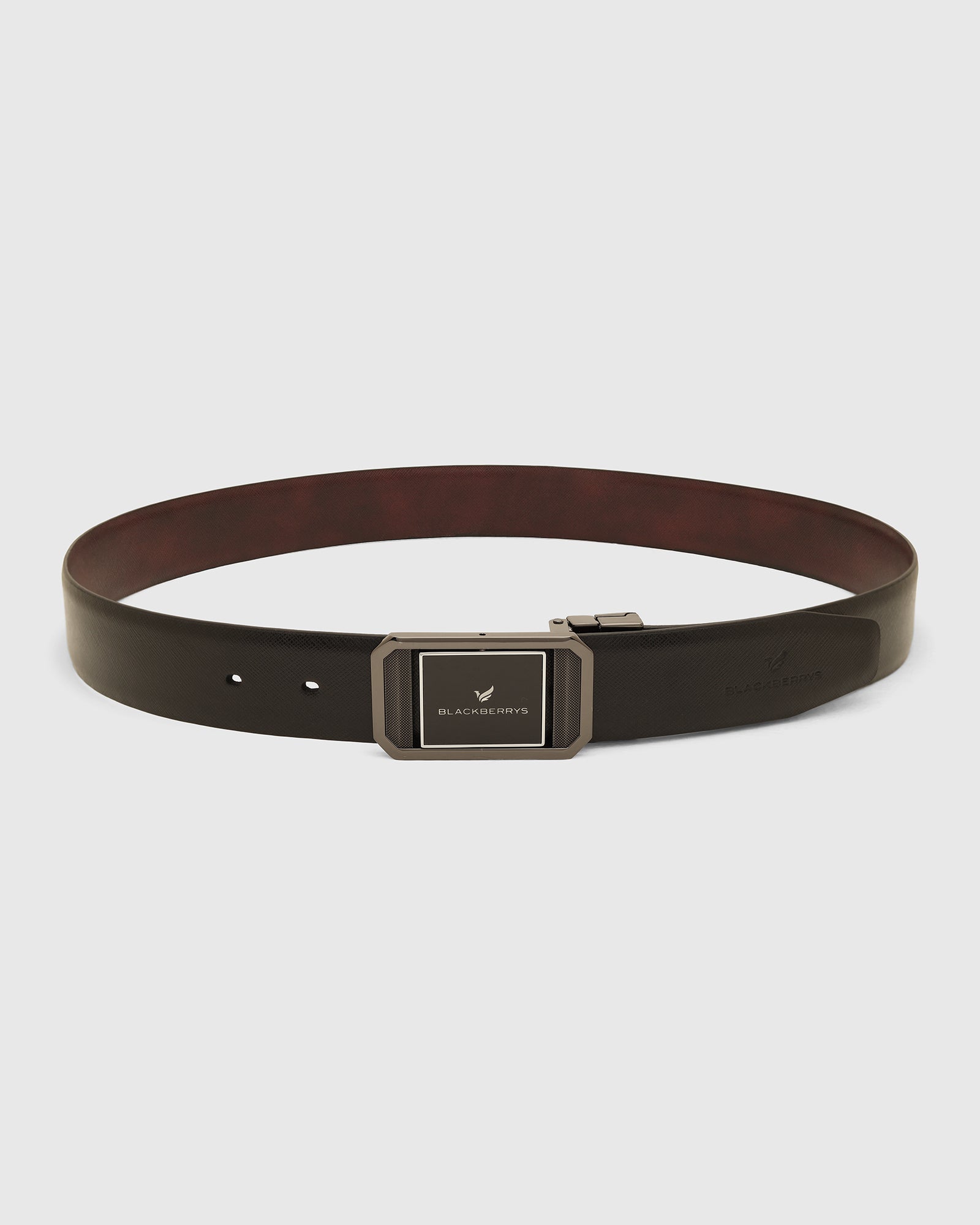 Leather Reversible Black & Burgundy Solid Belt - Vitor