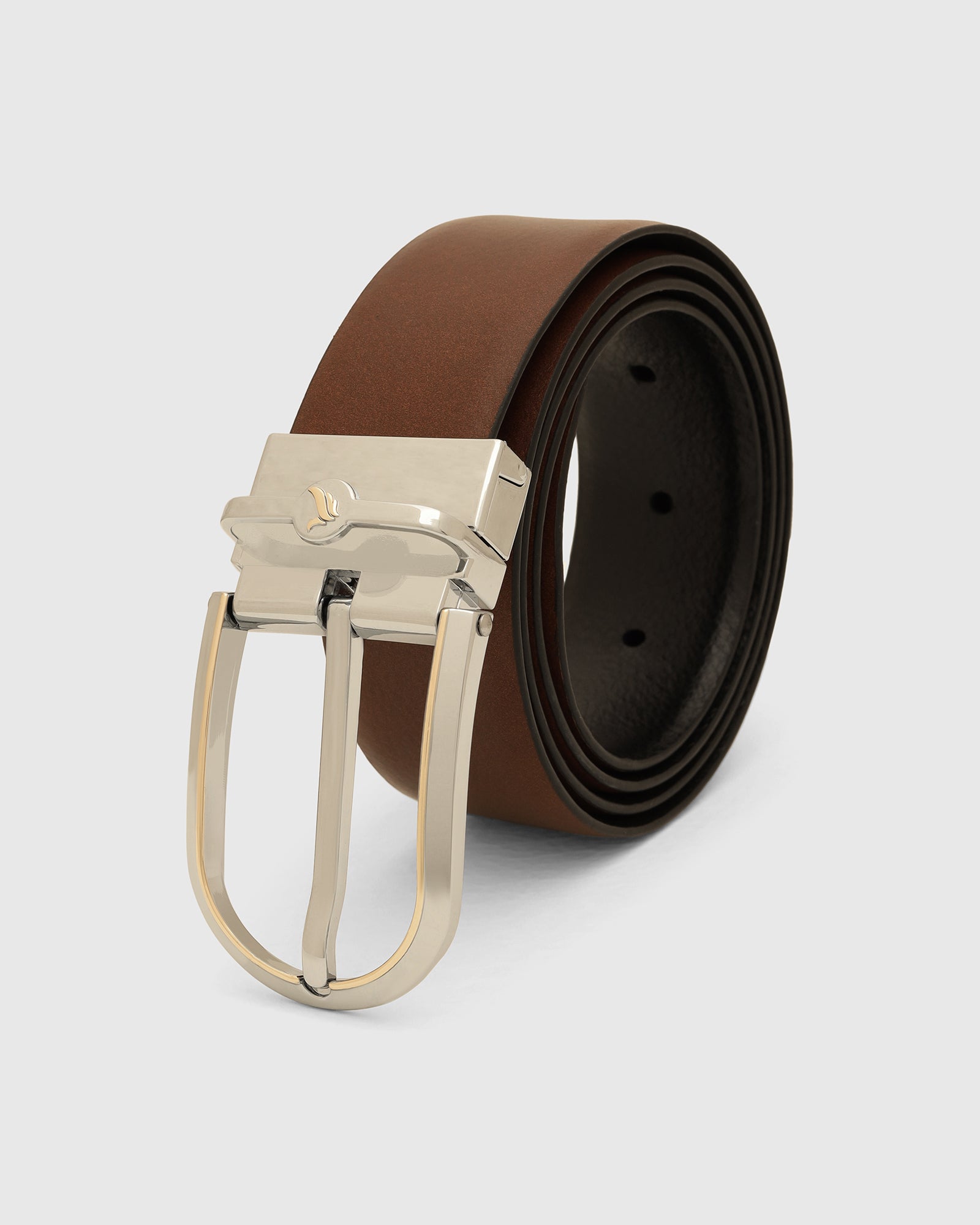 Leather Reversible Black & Tan Solid Belt - Valu