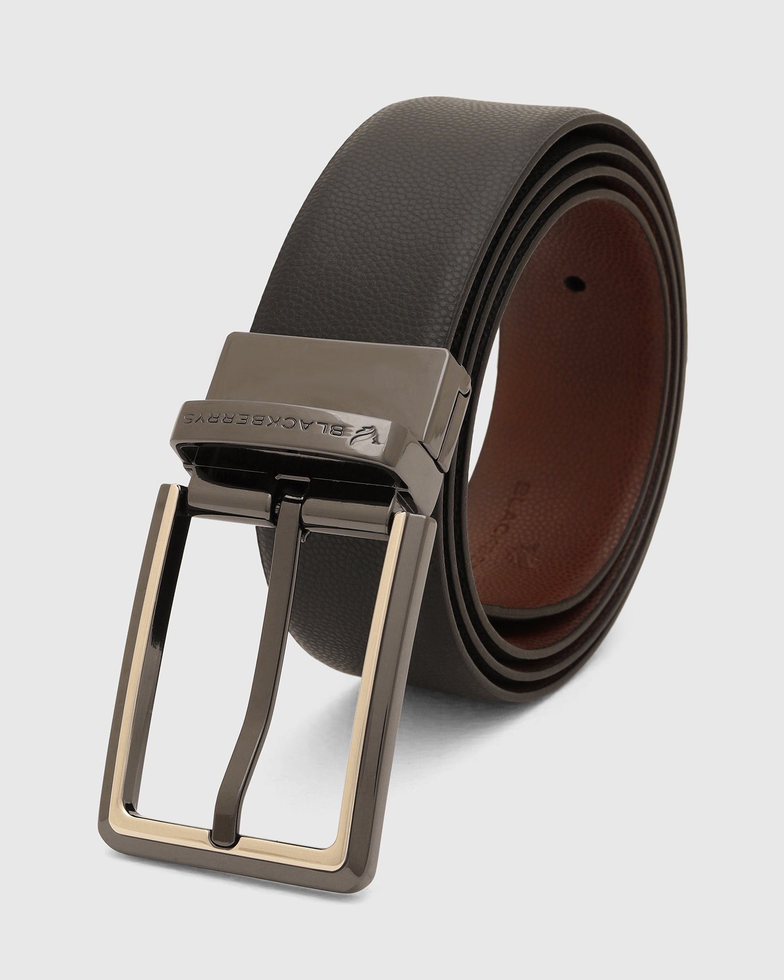 Leather Reversible Black & Tan Solid Belt - Vinson