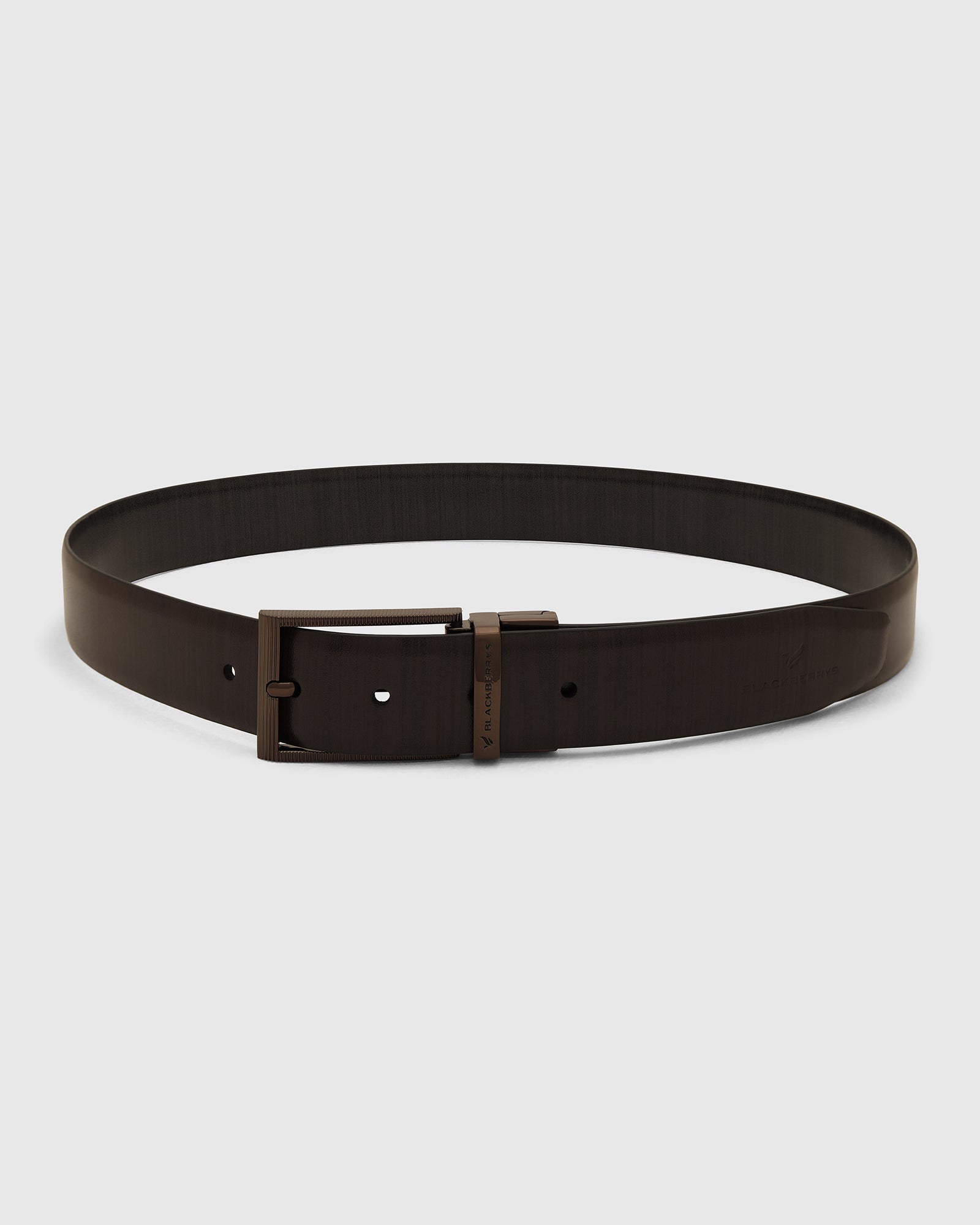 Leather Reversible Black & Tan Textured Belt - Vallen