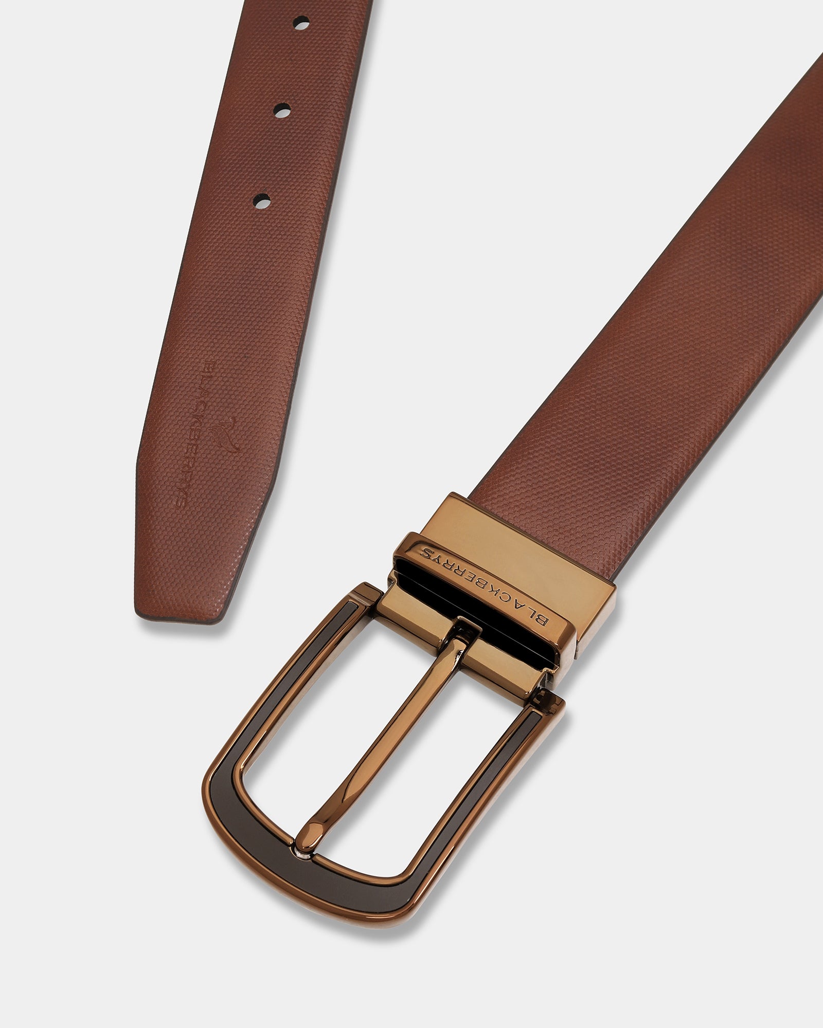 Leather Reversible Brown & Tan Textured Belt - Aplite