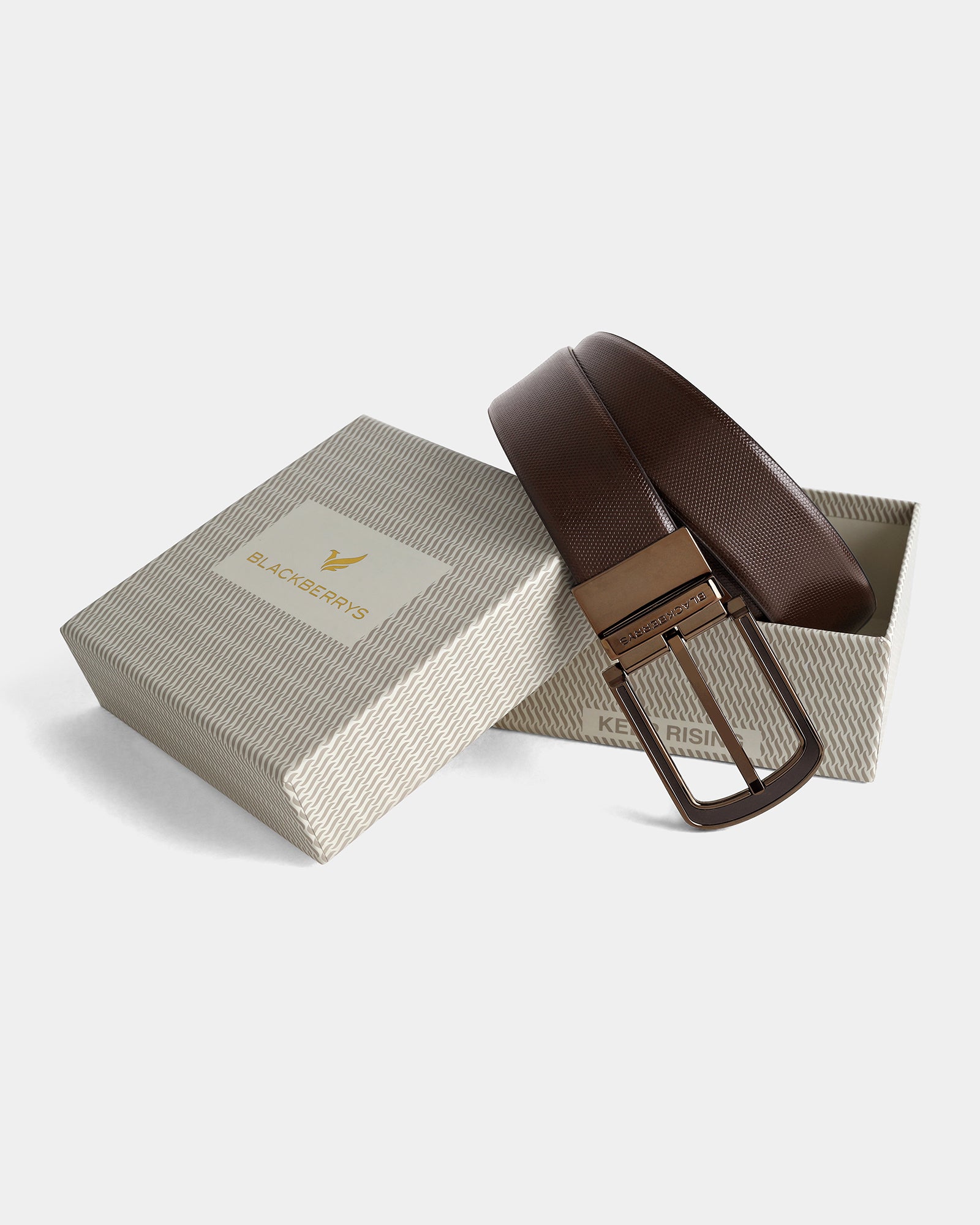 Leather Reversible Brown & Tan Textured Belt - Aplite