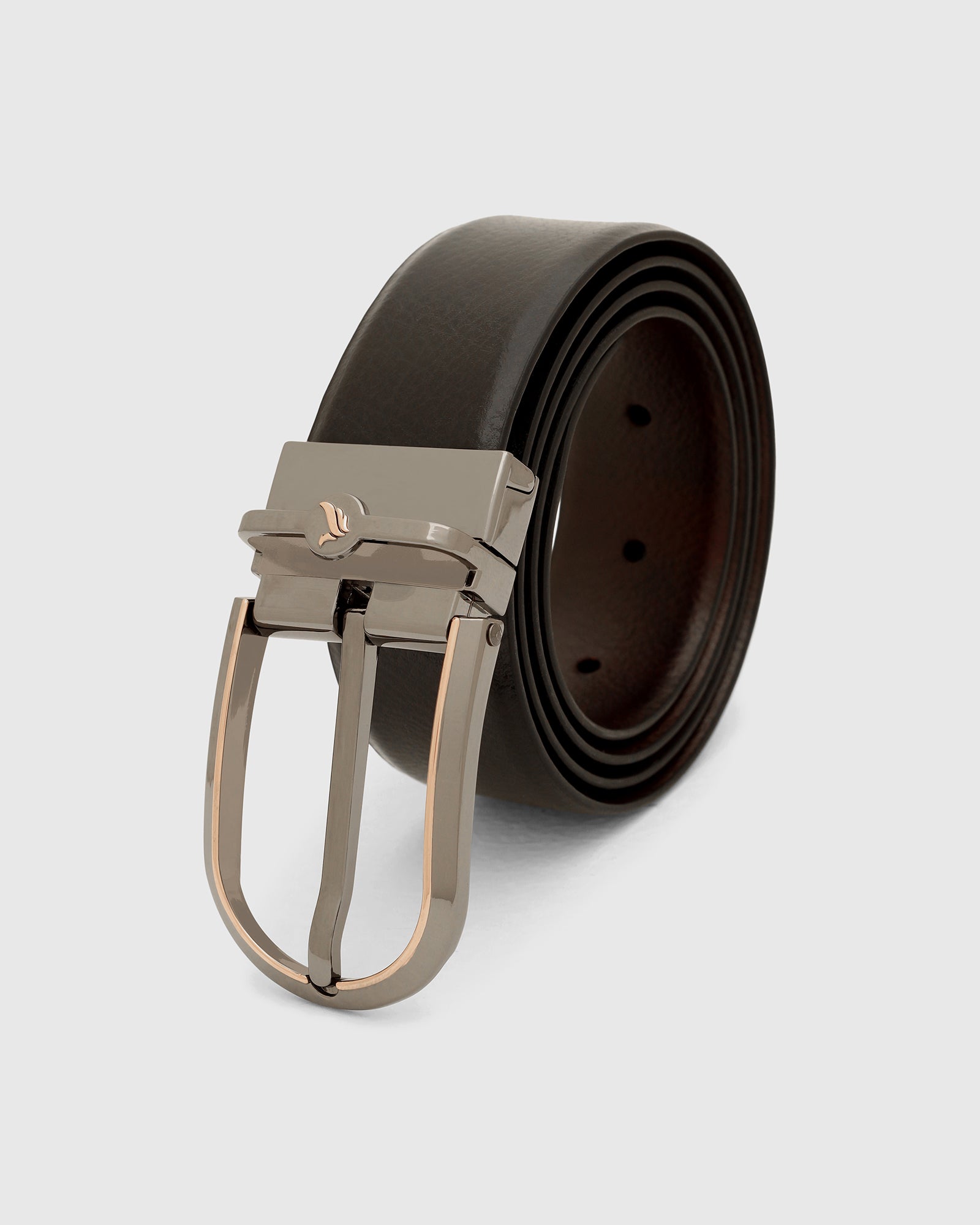 Leather Reversible Wine & Black Solid Belt - Valu